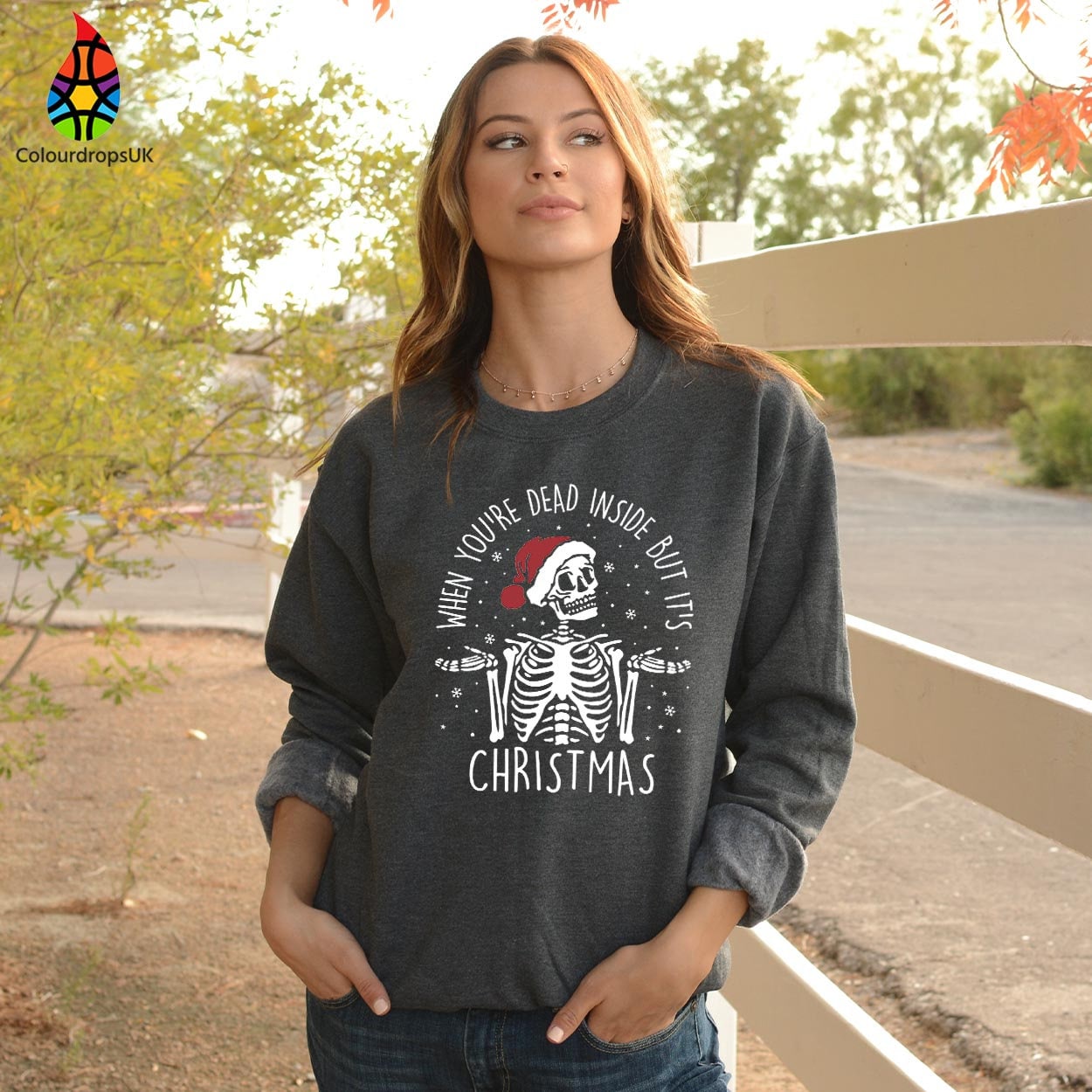 SWEATSHIRT (5183) When You DEAD INSIDE It's Christmas Xmas Crewneck Jumper Funny Gift Family Holiday Gift Santa Snowman