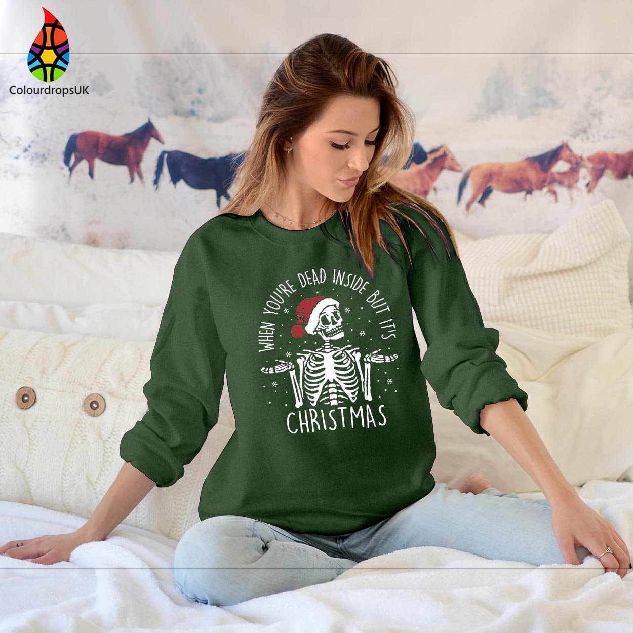 SWEATSHIRT (5183) When You DEAD INSIDE It's Christmas Xmas Crewneck Jumper Funny Gift Family Holiday Gift Santa Snowman