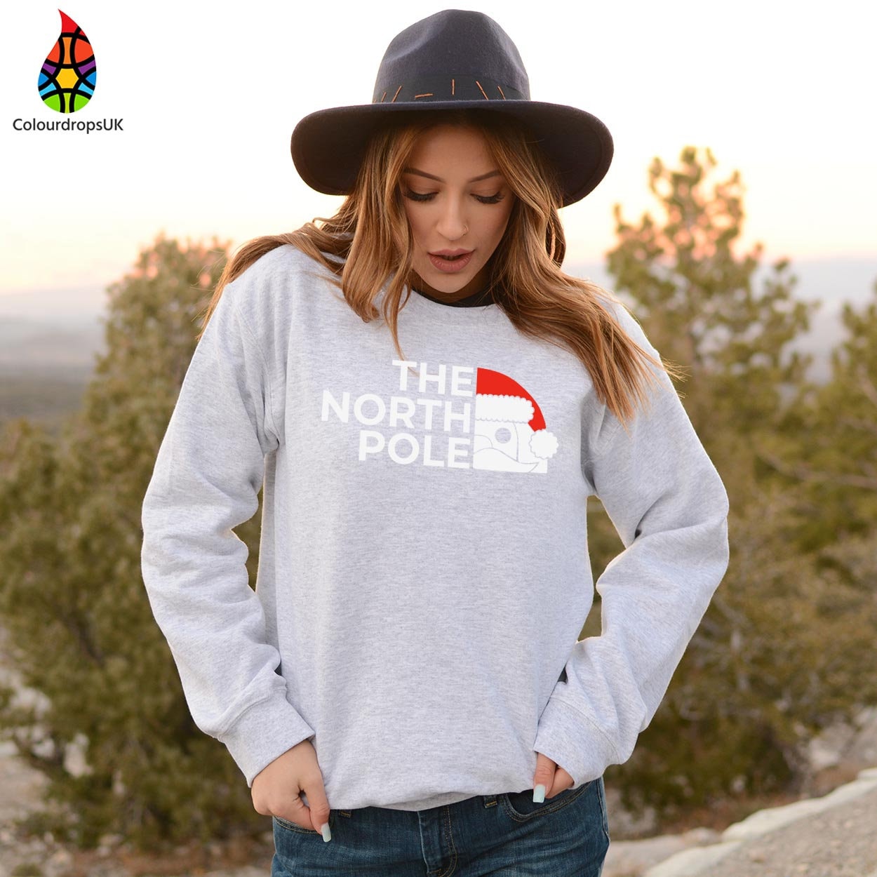 SWEATSHIRT (5226) The NORTH POLE Christmas Sweatshirt Premium Christmas jumper funny Lapland gift for Kids Mens Womens Christmas Crewneck