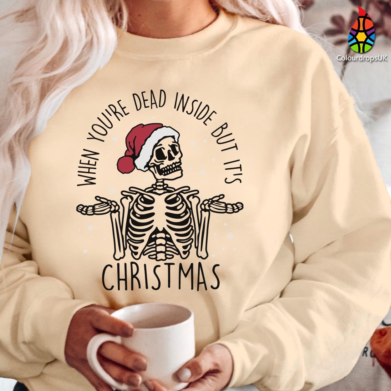 SWEATSHIRT (5183) When You DEAD INSIDE It's Christmas Xmas Crewneck Jumper Funny Gift Family Holiday Gift Santa Snowman