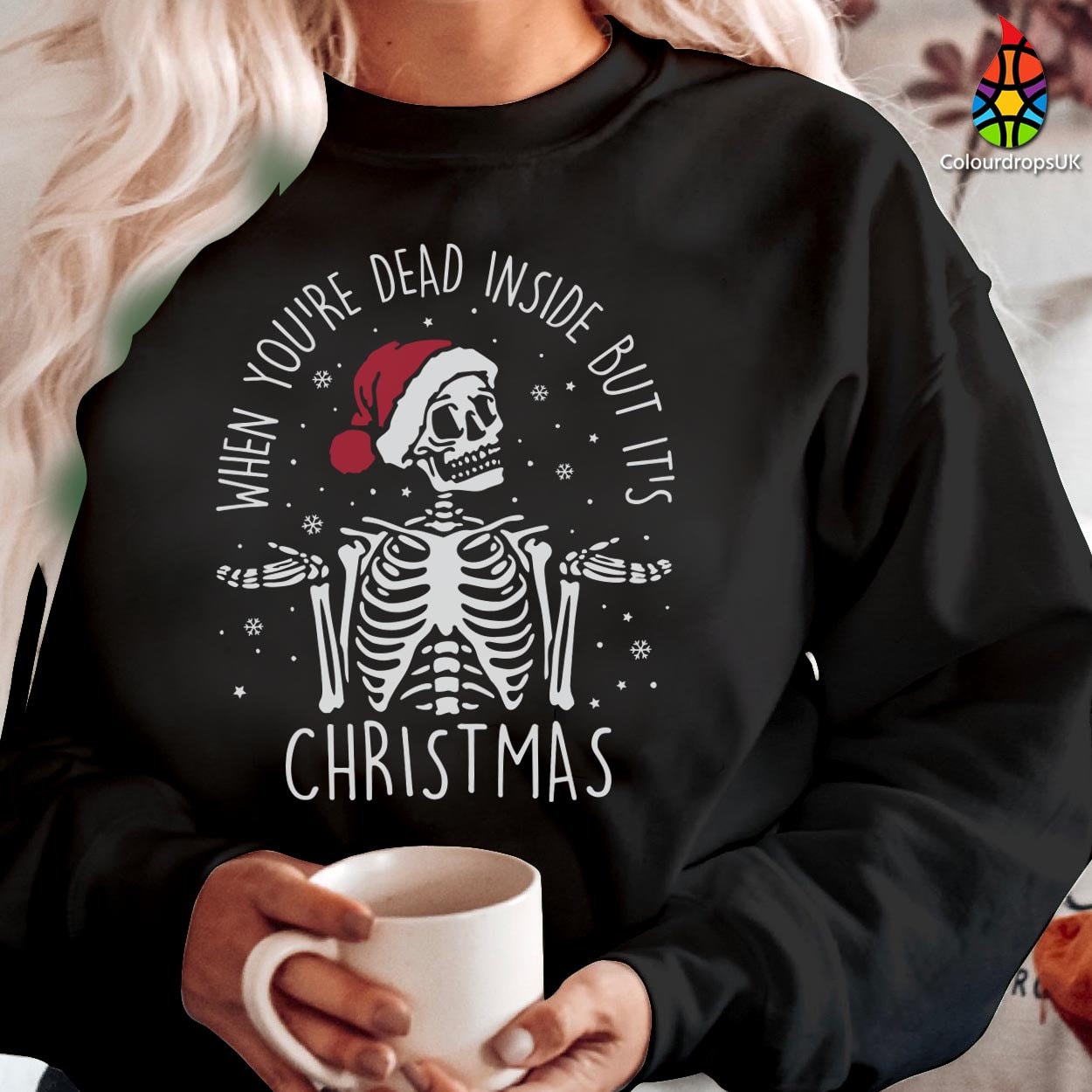 SWEATSHIRT (5183) When You DEAD INSIDE It's Christmas Xmas Crewneck Jumper Funny Gift Family Holiday Gift Santa Snowman