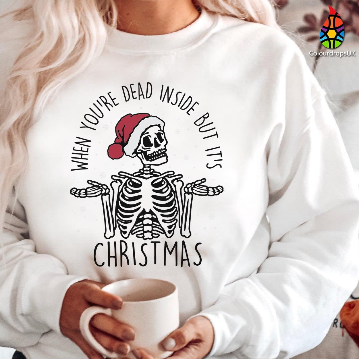 SWEATSHIRT (5183) When You DEAD INSIDE It's Christmas Xmas Crewneck Jumper Funny Gift Family Holiday Gift Santa Snowman