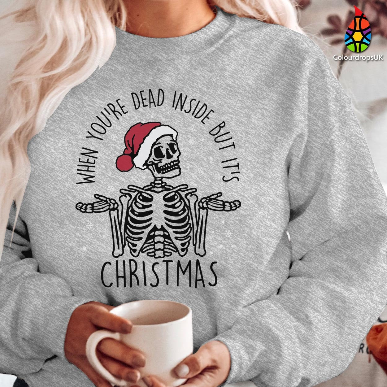 SWEATSHIRT (5183) When You DEAD INSIDE It's Christmas Xmas Crewneck Jumper Funny Gift Family Holiday Gift Santa Snowman