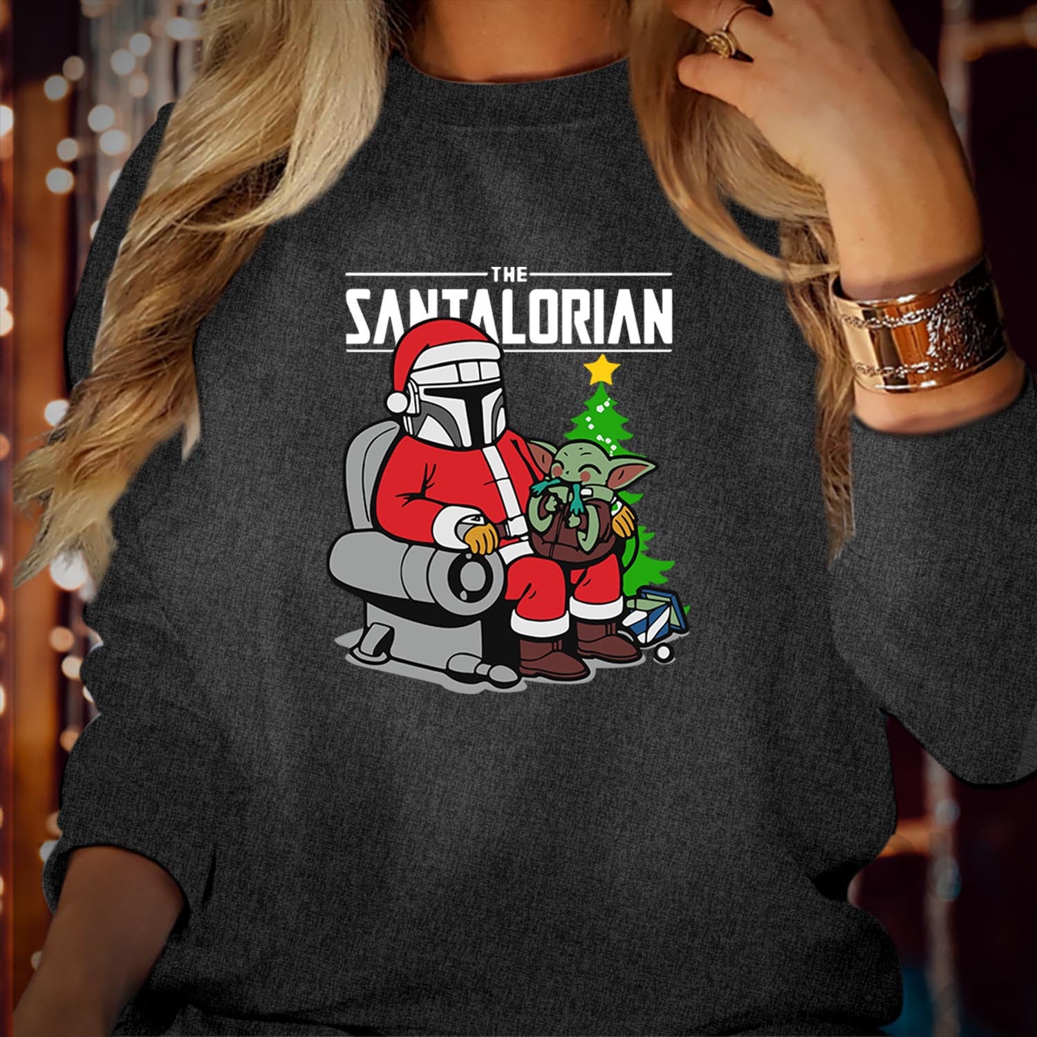 SWEATSHIRT (5306) The SANTALORIAN The North Pole Santa Claus Christmas Jumper Santa Costume Elf Party Outfit