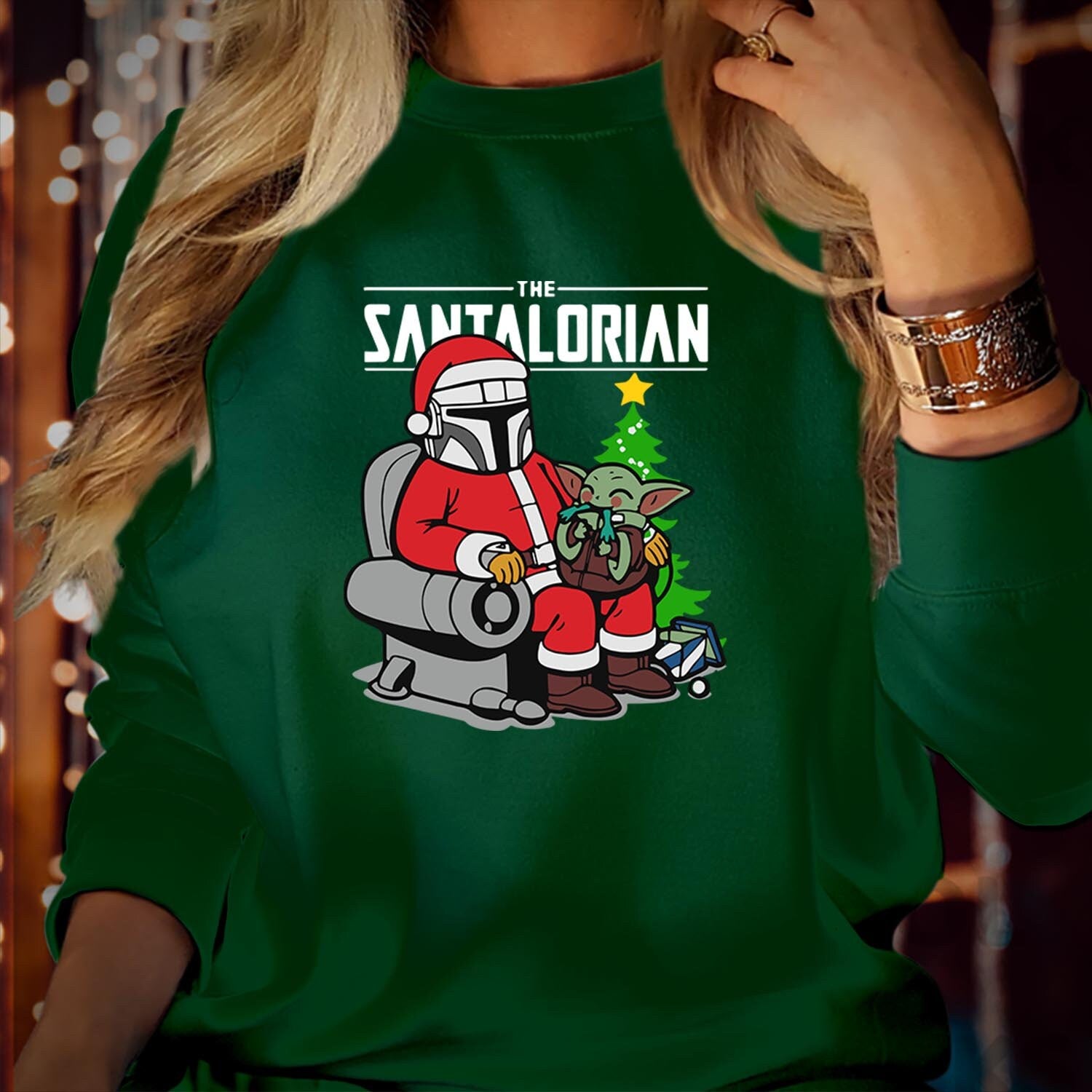 SWEATSHIRT (5306) The SANTALORIAN The North Pole Santa Claus Christmas Jumper Santa Costume Elf Party Outfit