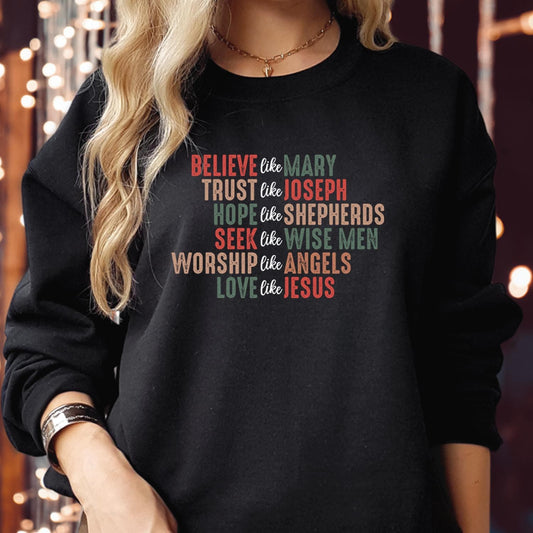 SWEATSHIRT (5166) And He will be Called Isaiah 9:6 Retro Christian Christmas Bible Verse Jesus Christmas Tree Nativity Christmas Jumper