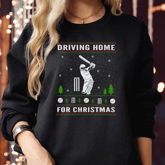 SWEATSHIRT (5232) Driving Home For Christmas Cricket Lover Sports Dad Grandad Grandpa Xmas Gift  Christmas Jumper