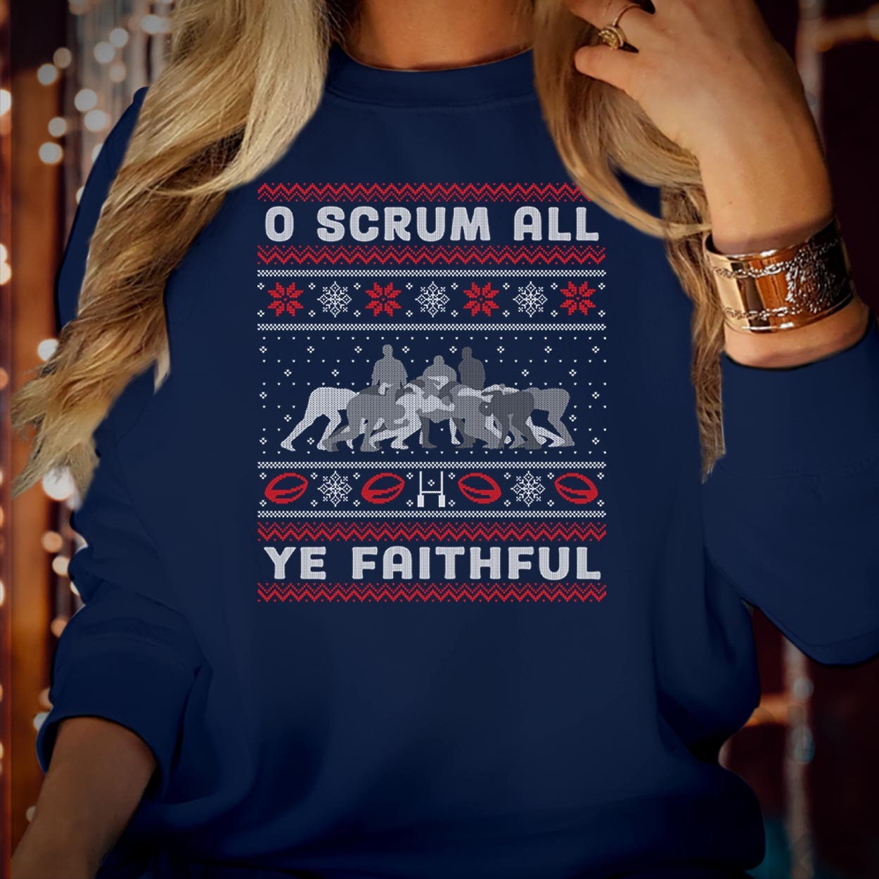 SWEATSHIRT (5233) O Scrum All Ye Faithful Christmas Crewneck Sweatshirt Kids Adults Men's Xmas Funny Rugby Wales England Christmas Jumper