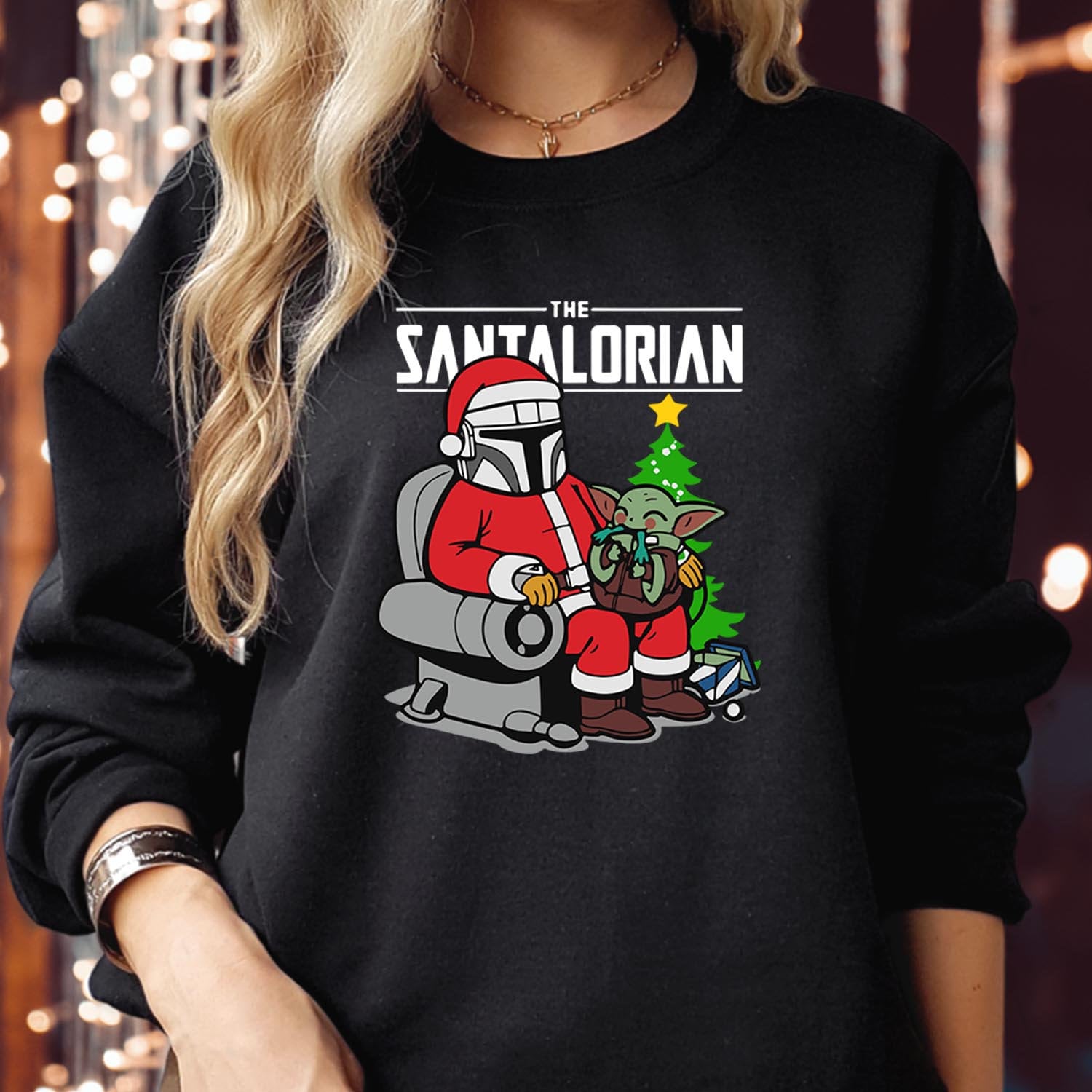 SWEATSHIRT (5306) The SANTALORIAN The North Pole Santa Claus Christmas Jumper Santa Costume Elf Party Outfit