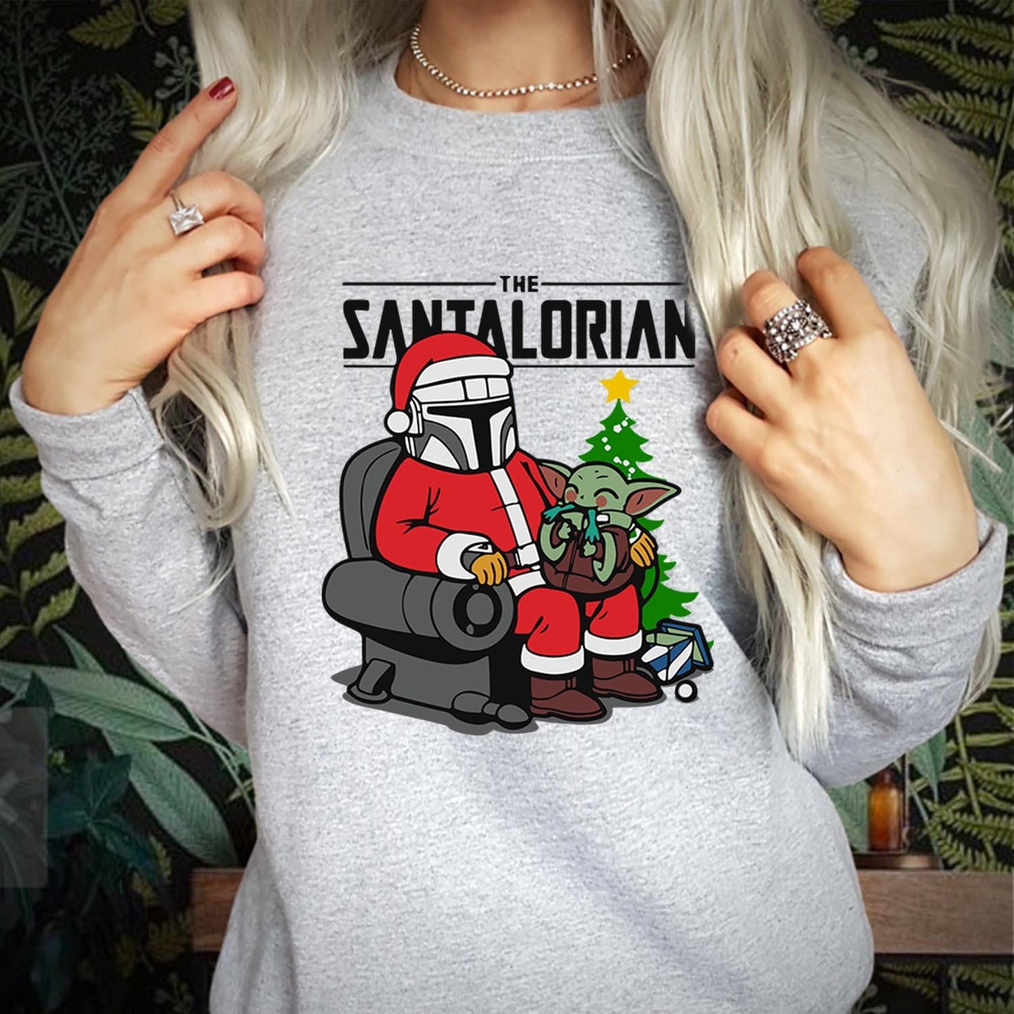 SWEATSHIRT (5306) The SANTALORIAN The North Pole Santa Claus Christmas Jumper Santa Costume Elf Party Outfit