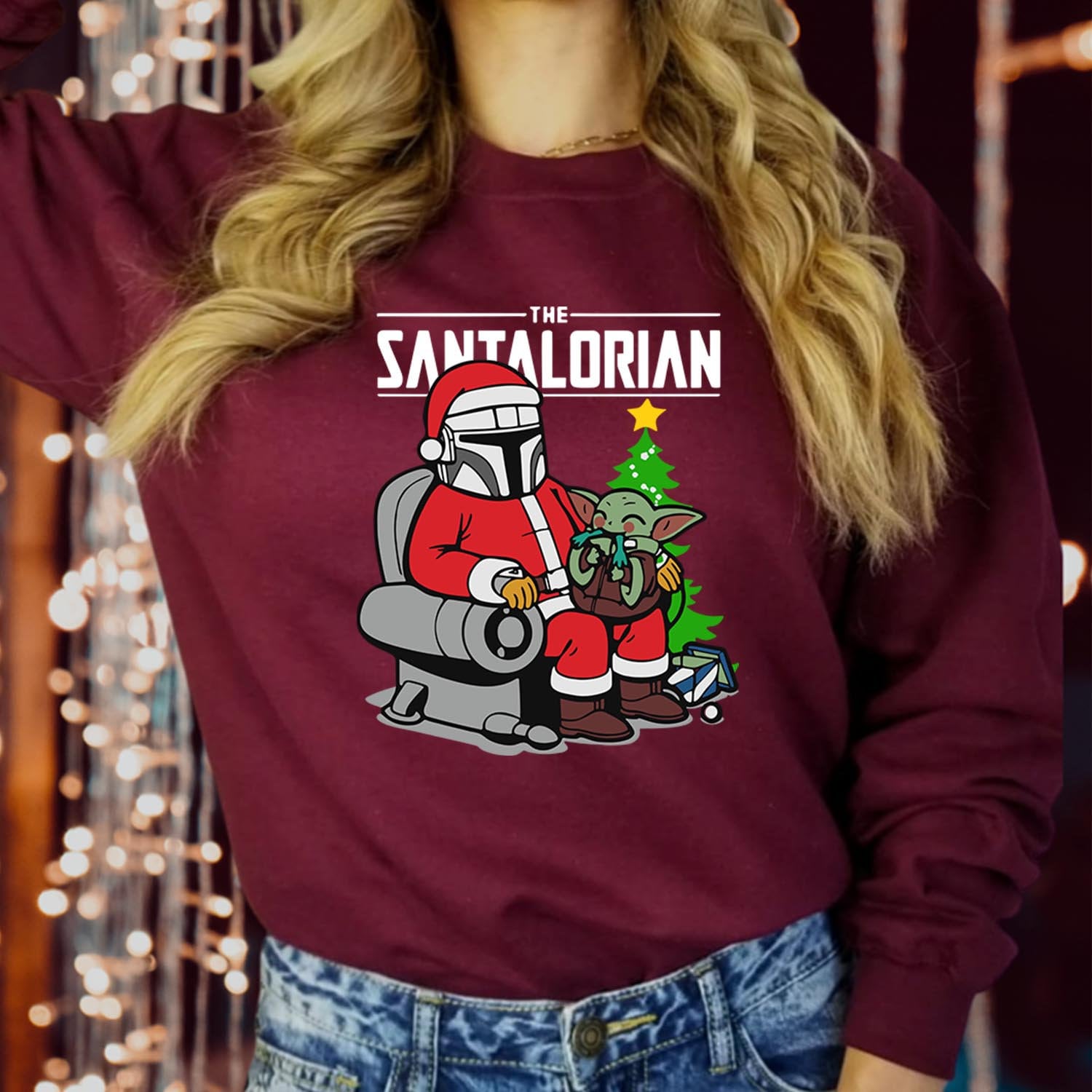 SWEATSHIRT (5306) The SANTALORIAN The North Pole Santa Claus Christmas Jumper Santa Costume Elf Party Outfit