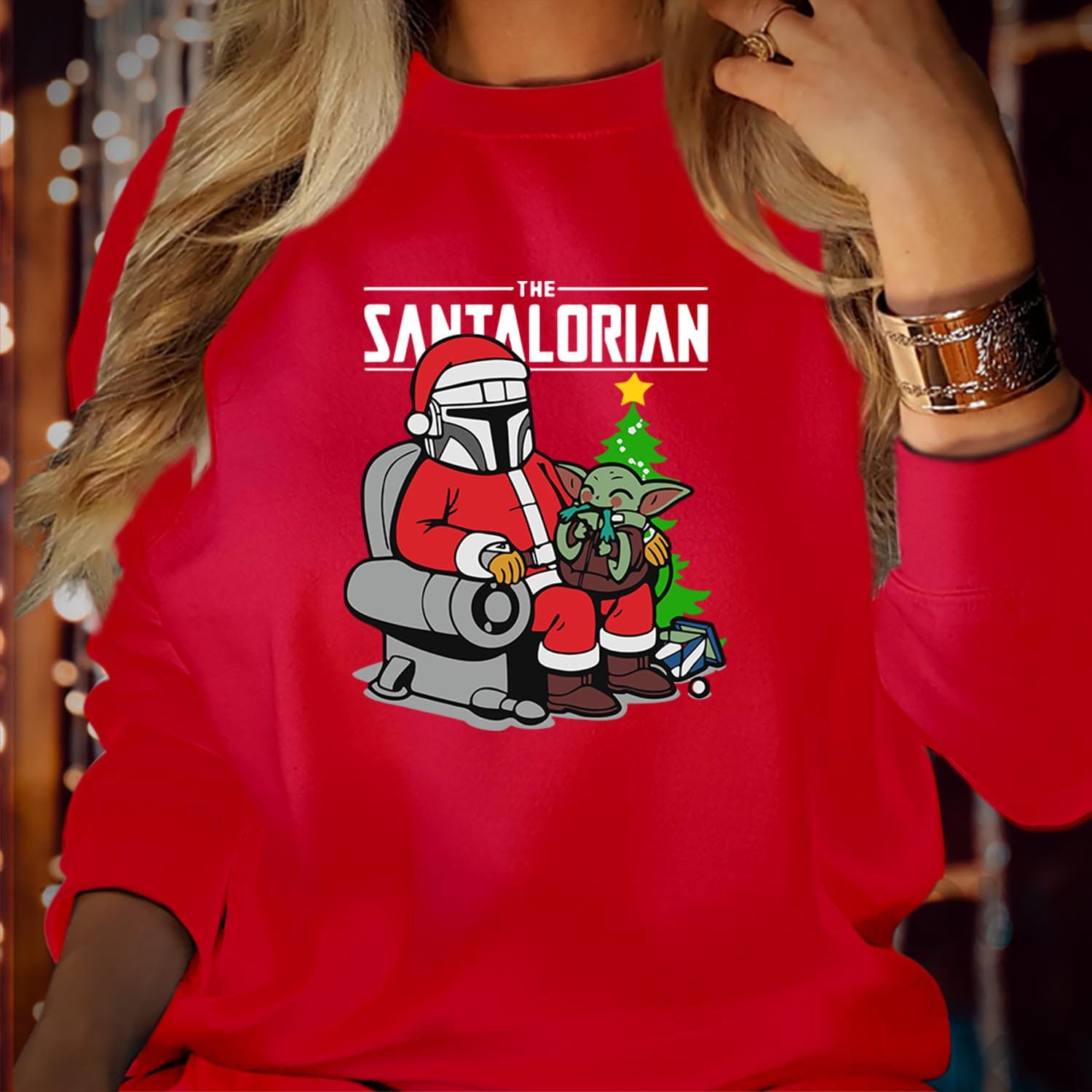 SWEATSHIRT (5306) The SANTALORIAN The North Pole Santa Claus Christmas Jumper Santa Costume Elf Party Outfit