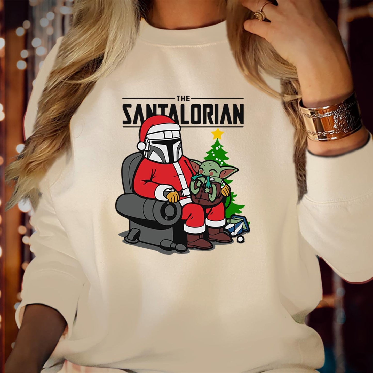 SWEATSHIRT (5306) The SANTALORIAN The North Pole Santa Claus Christmas Jumper Santa Costume Elf Party Outfit