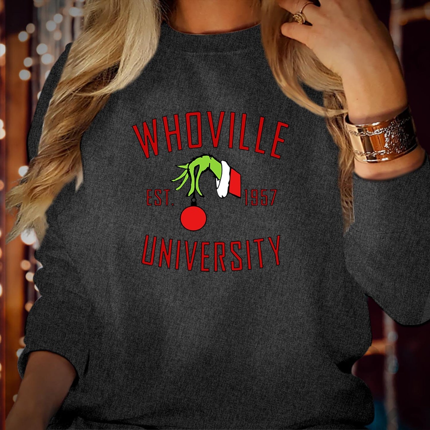 SWEATSHIRT (5083) WHOVILLE UNIVERSITY Est 1957 Home of Christmas Love Jumper Merry Xmas That's it I'm not going Xmas Party gift for her