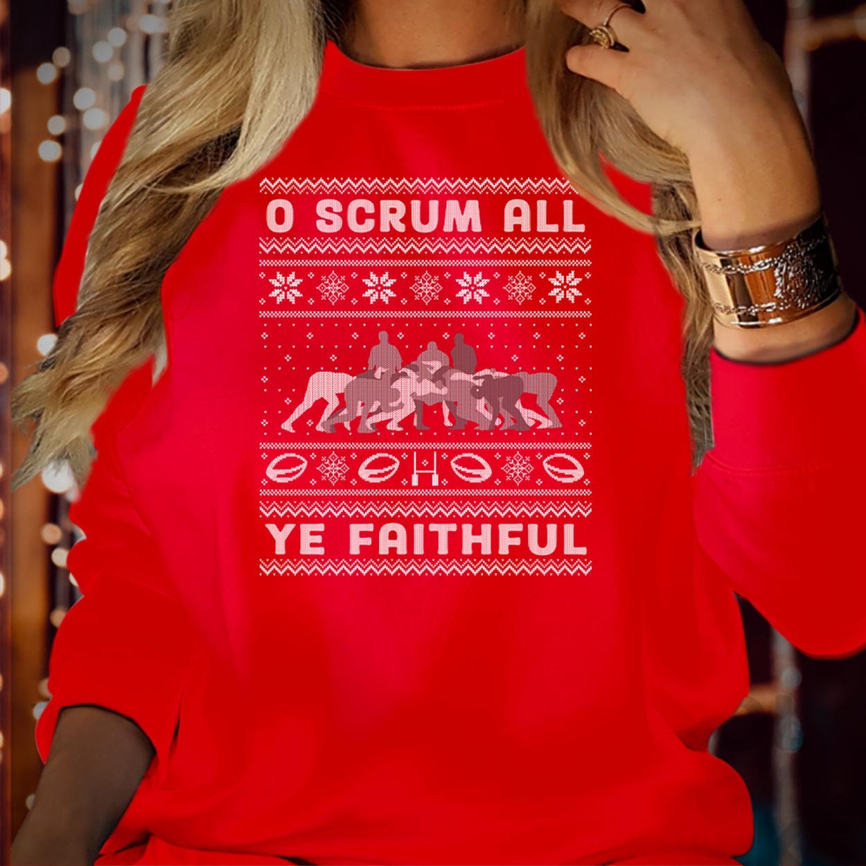 SWEATSHIRT (5233) O Scrum All Ye Faithful Christmas Crewneck Sweatshirt Kids Adults Men's Xmas Funny Rugby Wales England Christmas Jumper