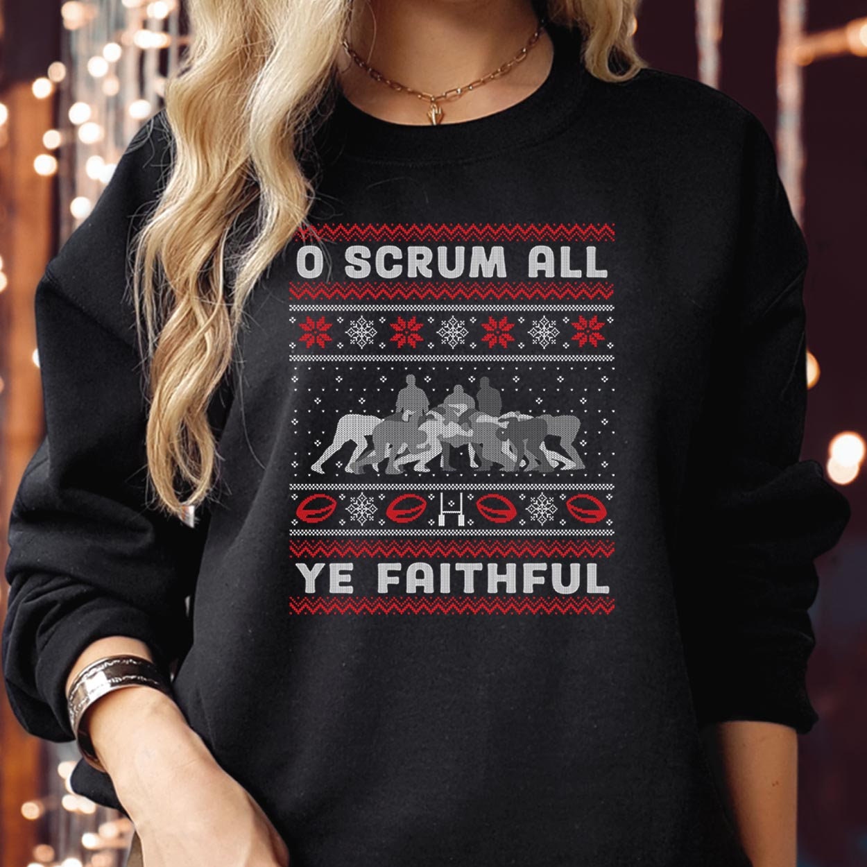 SWEATSHIRT (5233) O Scrum All Ye Faithful Christmas Crewneck Sweatshirt Kids Adults Men's Xmas Funny Rugby Wales England Christmas Jumper