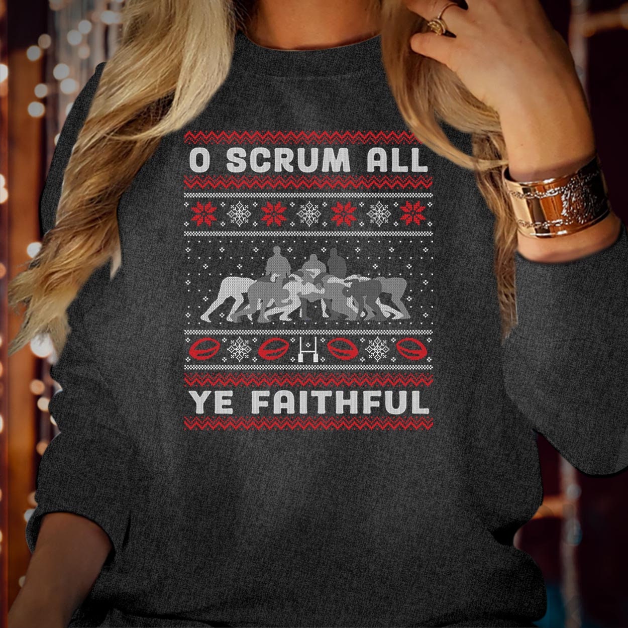 SWEATSHIRT (5233) O Scrum All Ye Faithful Christmas Sweatshirt Kids Adults Men's Xmas Funny Rugby Wales England  Christmas Jumper