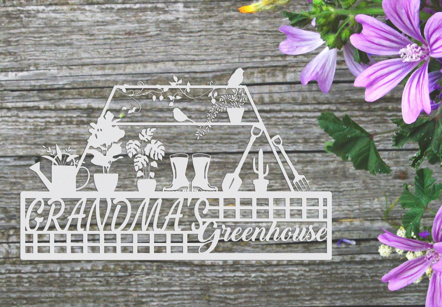 Personalized Greenhouse Name Sign,Custom Garden Plaque,Garden Metal Sign,Yard Sign Metal Wall Art,Gift for Gardener, Metal Yard Decor