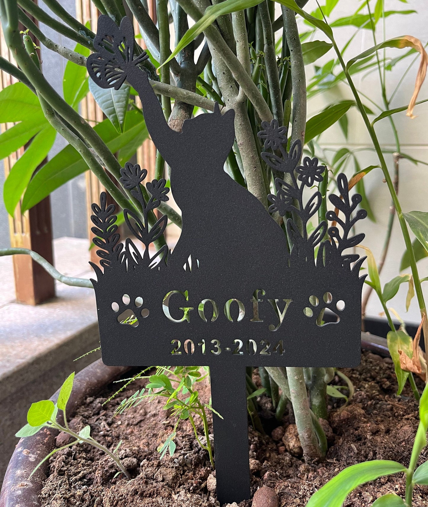 Personalized Cat Memorial Stake,Custom Cat Name Stake,Cat Grave Markers,Cat Sign for Garden,Cat Loss Gift, Cat Burial Stake,Cat Garden Decor