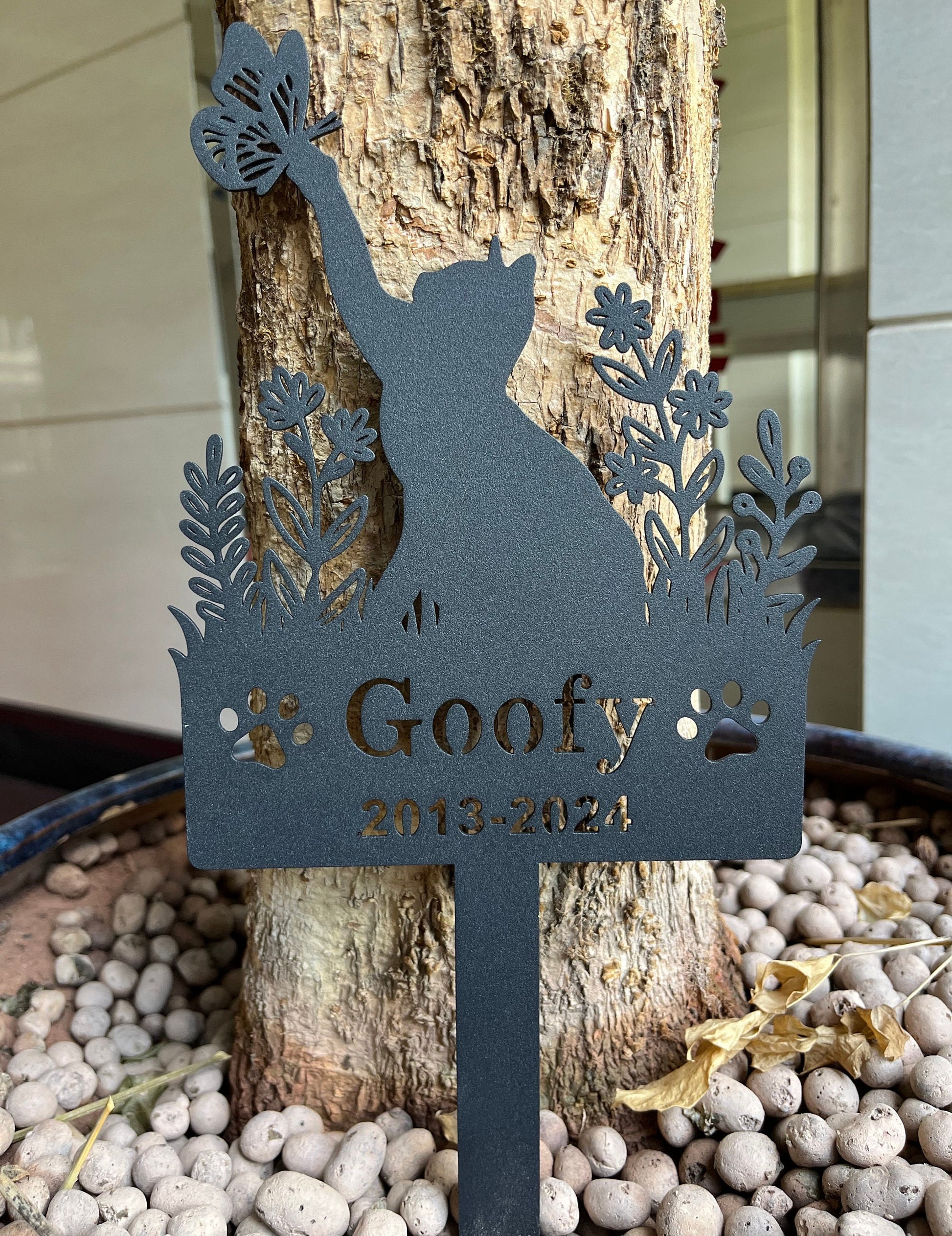 Personalized Cat Memorial Stake,Custom Cat Name Stake,Cat Grave Markers,Cat Sign for Garden,Cat Loss Gift, Cat Burial Stake,Cat Garden Decor