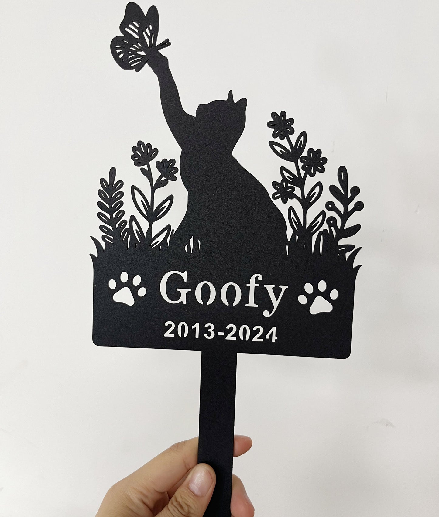 Personalized Cat Memorial Stake,Custom Cat Name Stake,Cat Grave Markers,Cat Sign for Garden,Cat Loss Gift, Cat Burial Stake,Cat Garden Decor