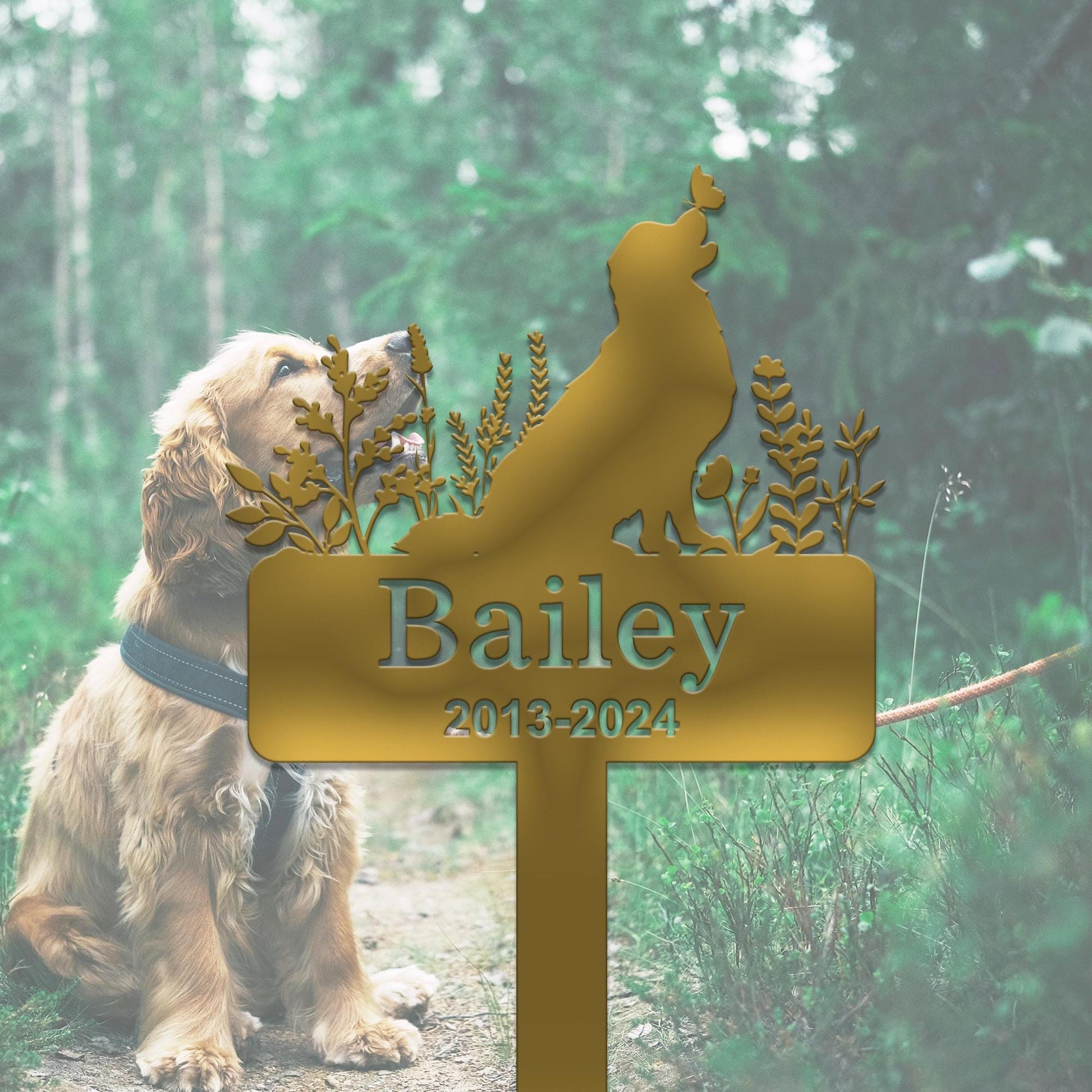 Custom Dog Memorial Stake, Personalized Metal Dog Garden Stake Sign, Dog Name Yard Stake, Dog Garden Decor, Loss of Dog, Pet Loss Gift