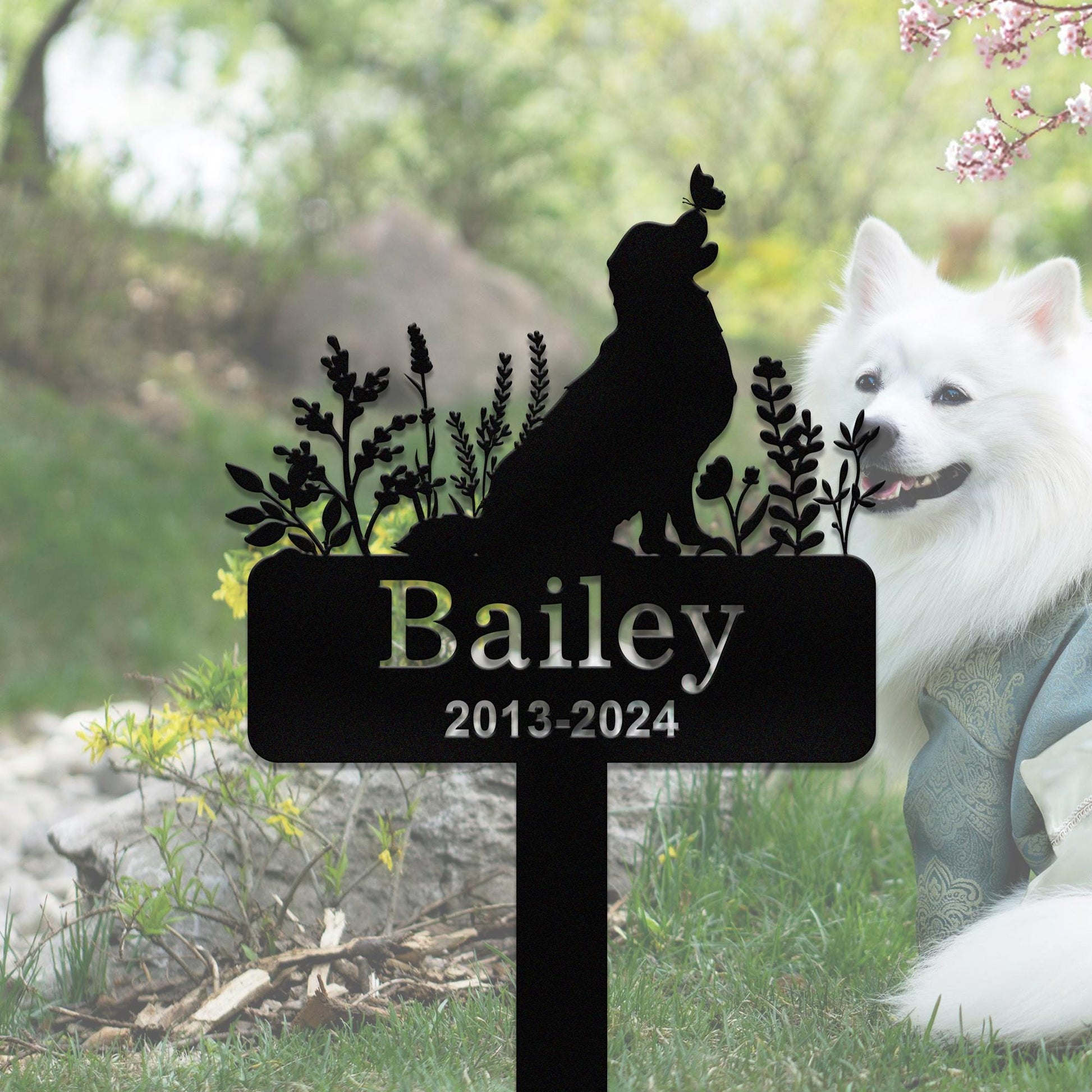 Custom Dog Memorial Stake, Personalized Metal Dog Garden Stake Sign, Dog Name Yard Stake, Dog Garden Decor, Loss of Dog, Pet Loss Gift