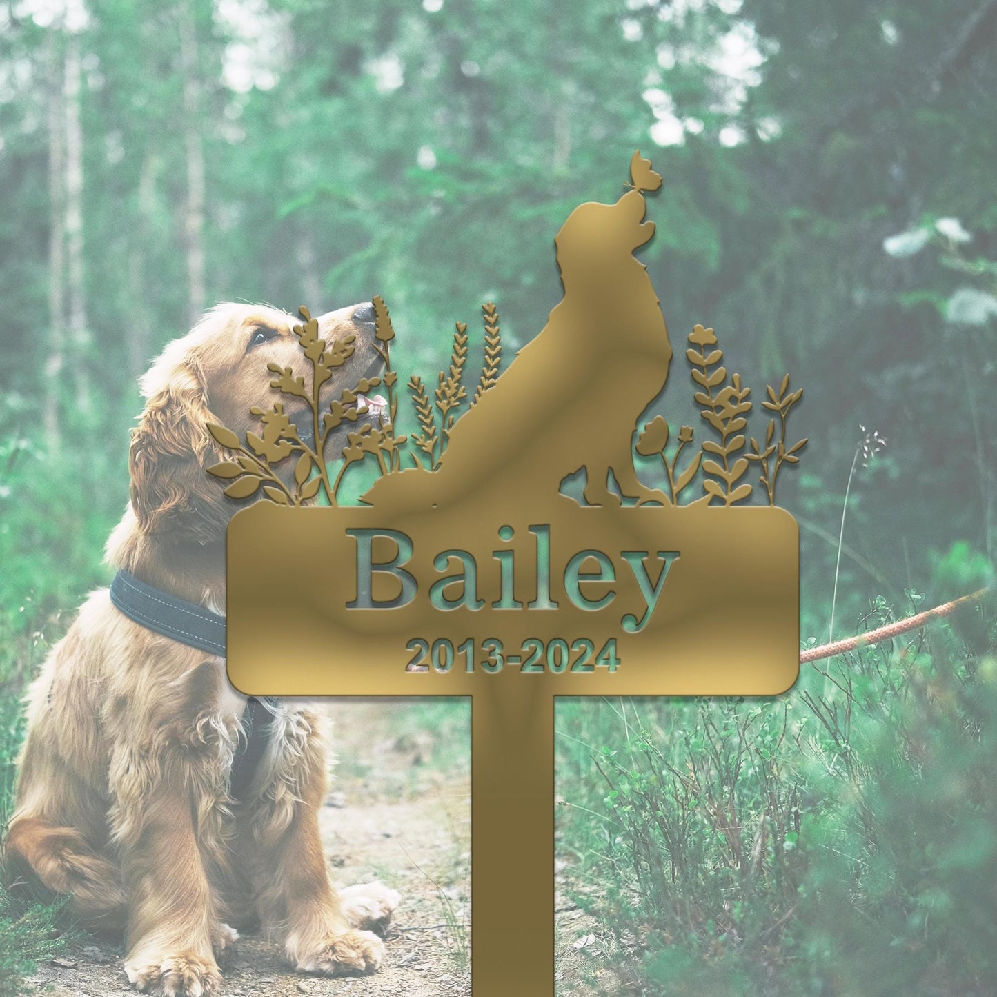 Custom Dog Memorial Stake, Personalized Metal Dog Garden Stake Sign, Dog Name Yard Stake, Dog Garden Decor, Loss of Dog, Pet Loss Gift