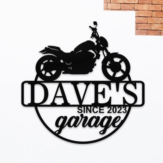 Custom Motorcycle Garage Sign,Personalized Motorcycle Metal Sign,Motorcycle Name Sign,Motorbike Wall Art,Motorbike Workshop,Gifts for him