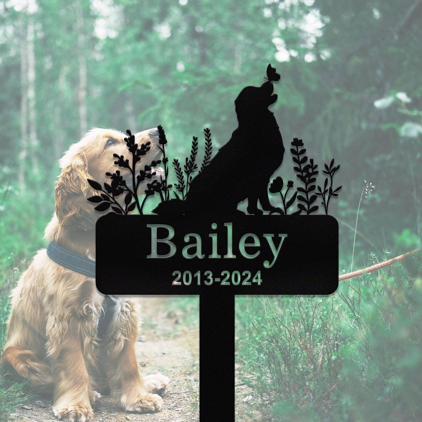 Custom Dog Memorial Stake, Personalized Metal Dog Garden Stake Sign, Dog Name Yard Stake, Dog Garden Decor, Loss of Dog, Pet Loss Gift