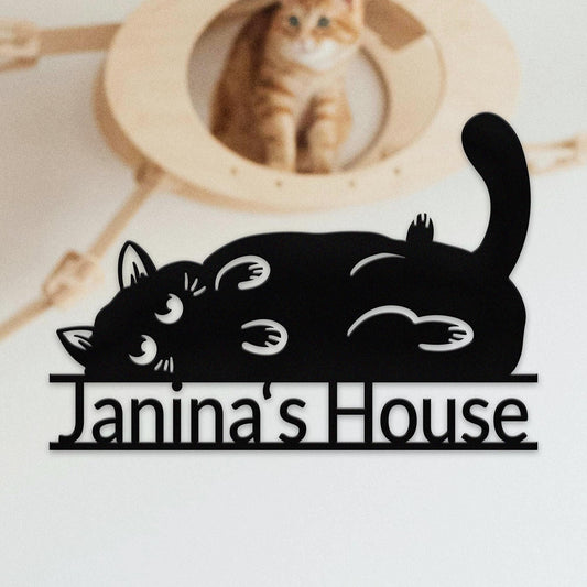 Cat Metal Wall Decor, Personalized Name Cat Metal Wall Art, Custom Cat Metal Wall Sign, Cat Lover Gifts, Cat Decor,Room Decoration