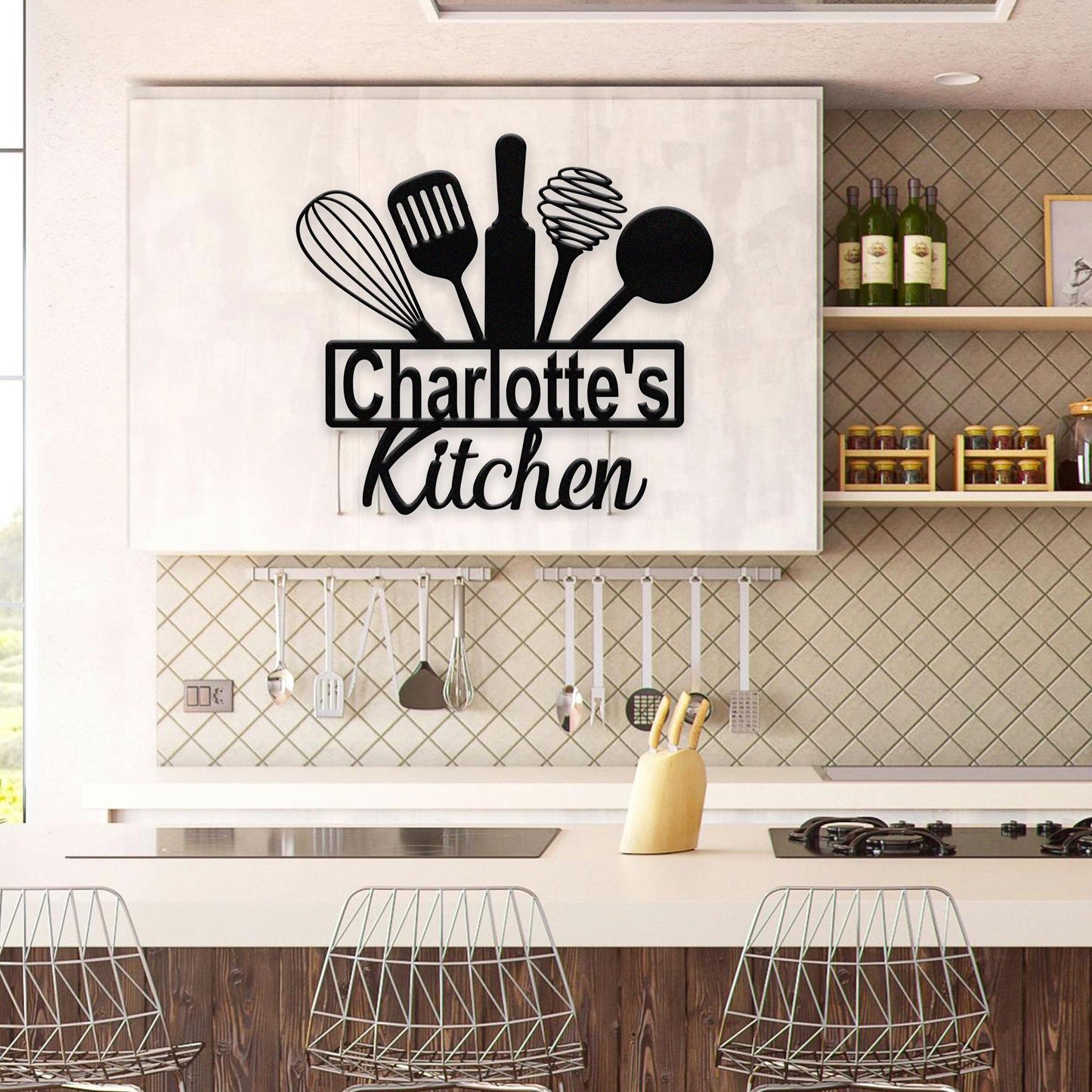 Personalized Kitchen Name Sign, Custom Kitchen Metal Sign with Name, Family Kitchen Sign, Dining Room Decor,Cooking Gift,Gift for Mom