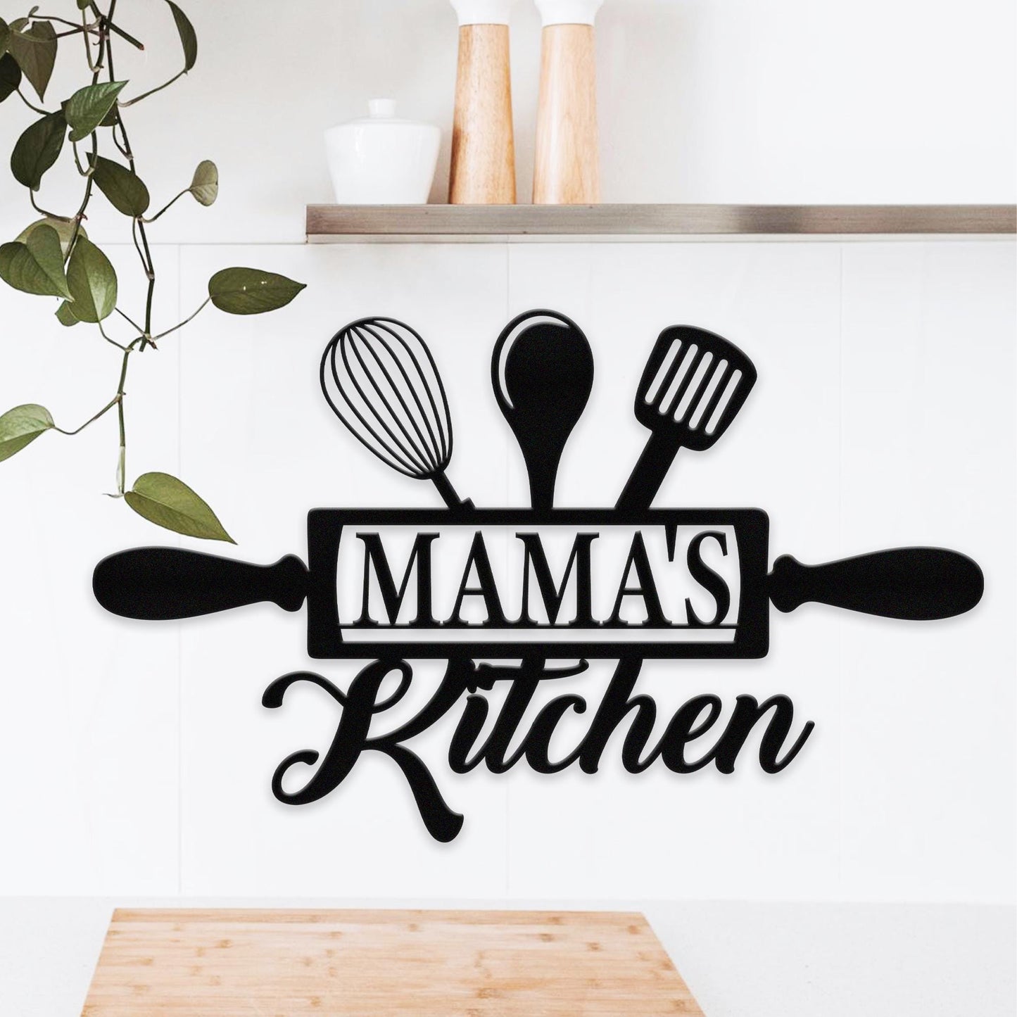 Personalized Kitchen Metal Sign, Custom Kitchen Name Sign, Housewarming Wall Art Decor, Cooking lover Gift, Moms Kitchen, Gift for Grandma