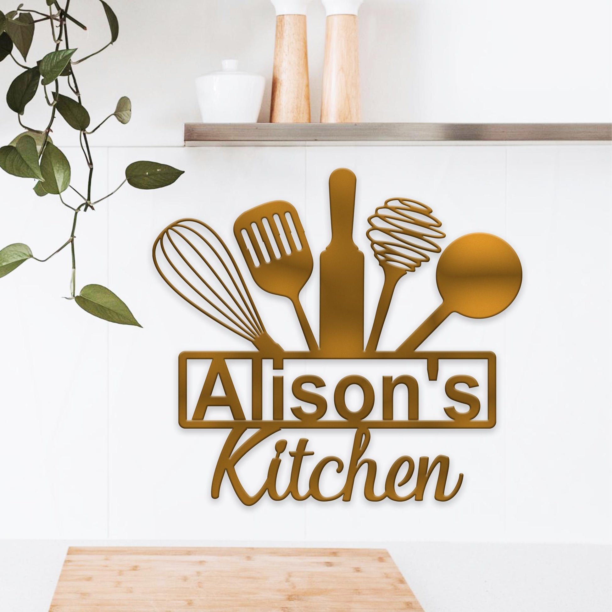 Personalized Kitchen Name Sign, Custom Kitchen Metal Sign with Name, Family Kitchen Sign, Dining Room Decor,Cooking Gift,Gift for Mom