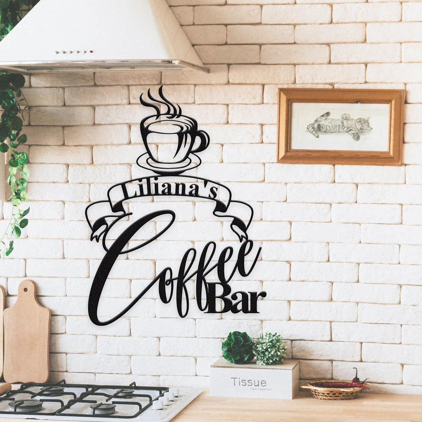 Personalized Coffee Bar Sign, Custom Coffee Name Sign, Coffee Home Decor, Kitchen Wall Hanging, Kitchen Wall Decor, Coffee Lover Gift