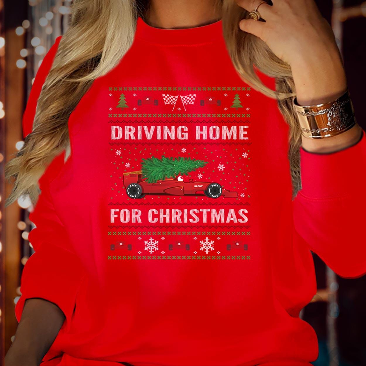 SWEATSHIRT (5229) Driving Home For Christmas Car Cars Lover Sports Dad Grandad Grandpa Xmas Gift  Christmas Jumper