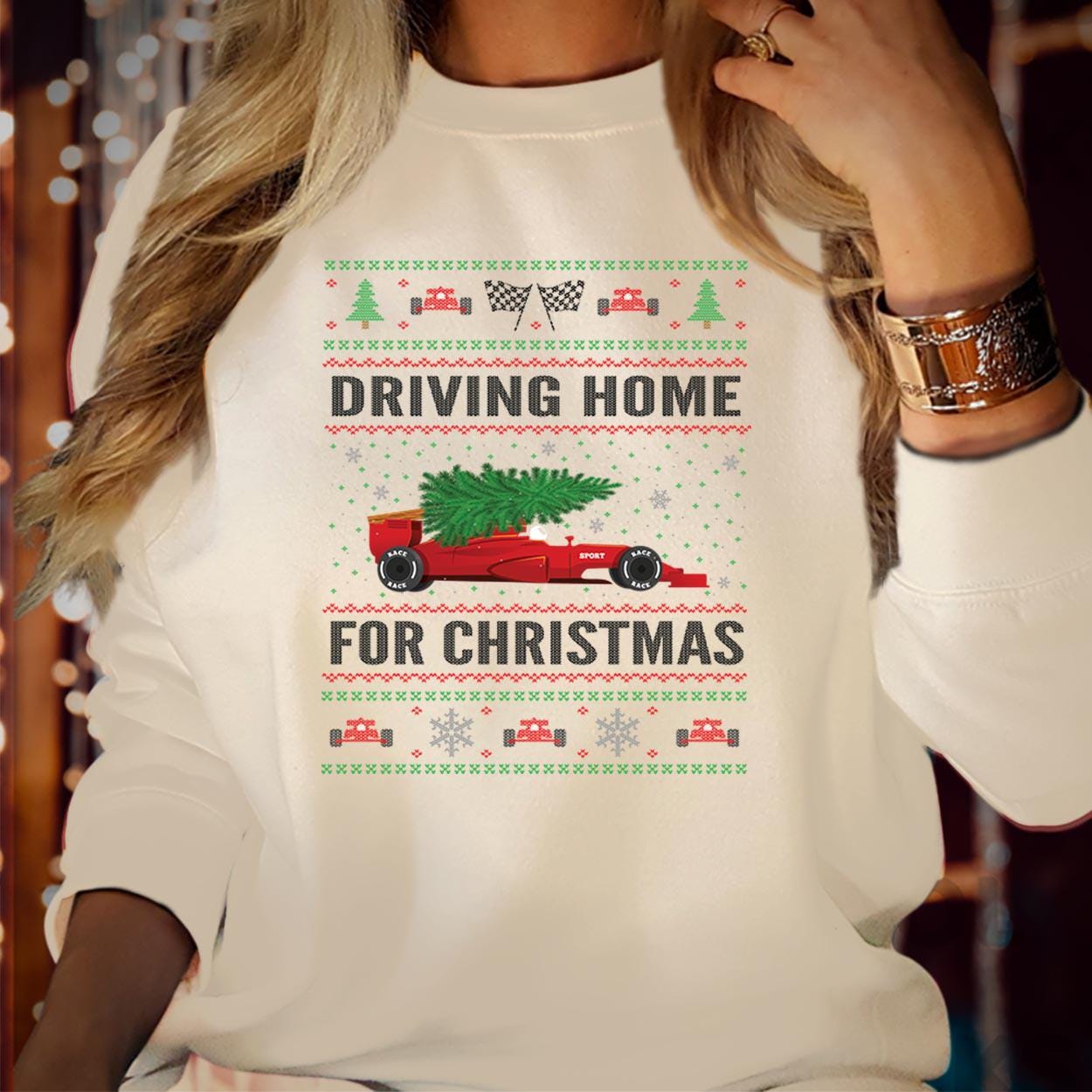 SWEATSHIRT (5229) Driving Home For Christmas Car Cars Lover Sports Dad Grandad Grandpa Xmas Gift  Christmas Jumper