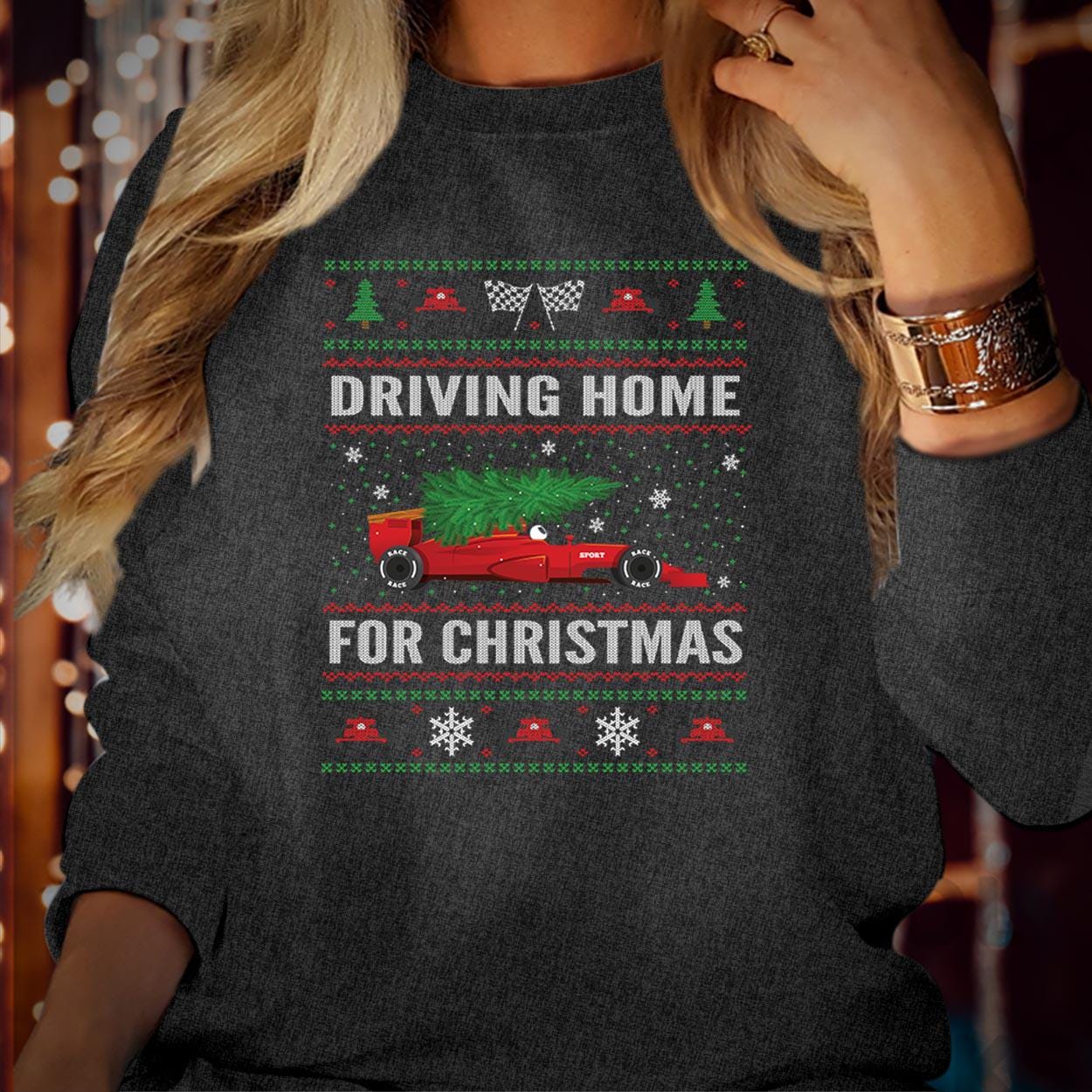 SWEATSHIRT (5229) Driving Home For Christmas Car Cars Lover Sports Dad Grandad Grandpa Xmas Gift  Christmas Jumper