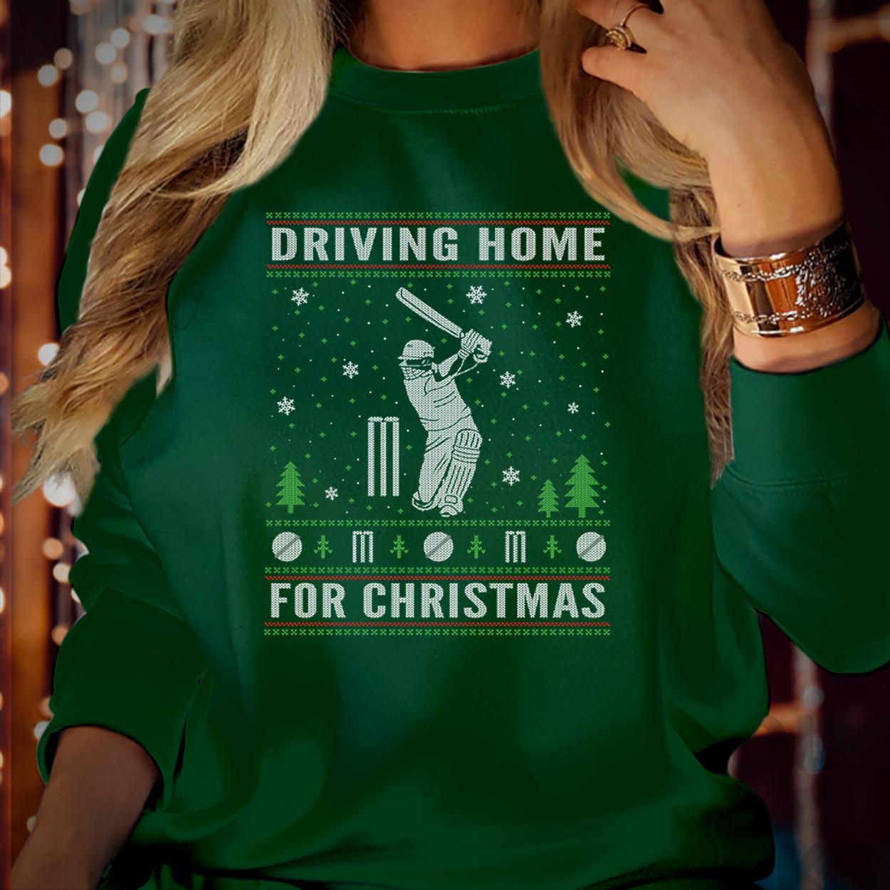 SWEATSHIRT (5232) Driving Home For Christmas Cricket Lover Sports Dad Grandad Grandpa Xmas Gift  Christmas Jumper