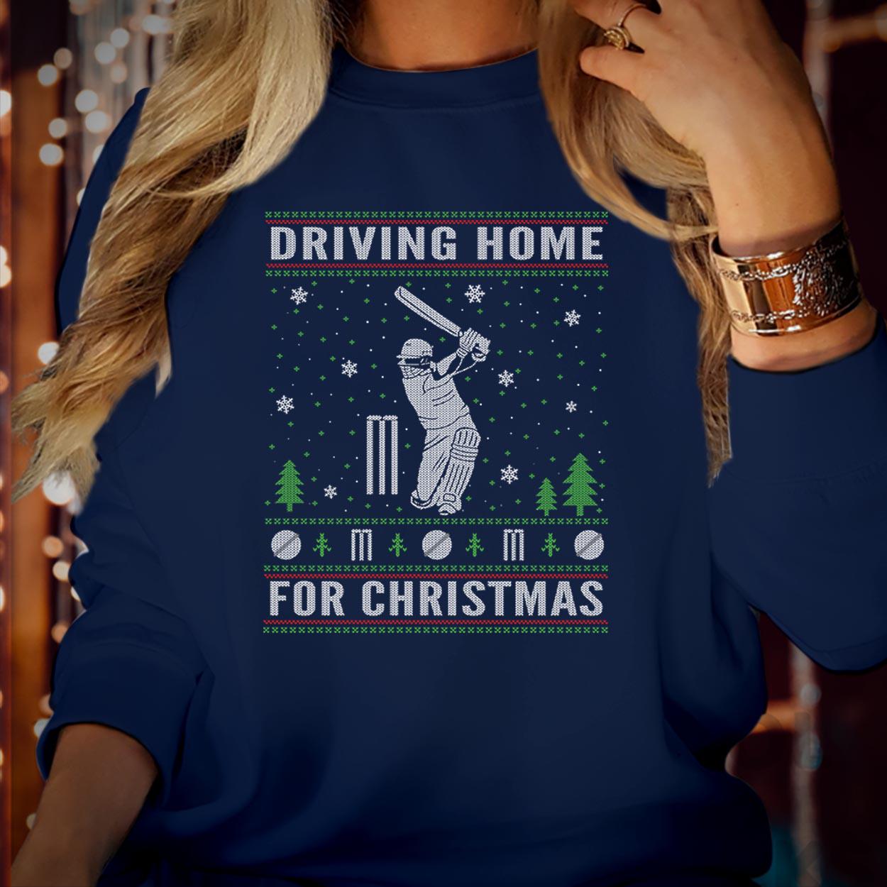 SWEATSHIRT (5232) Driving Home For Christmas Cricket Lover Sports Dad Grandad Grandpa Xmas Gift  Christmas Jumper