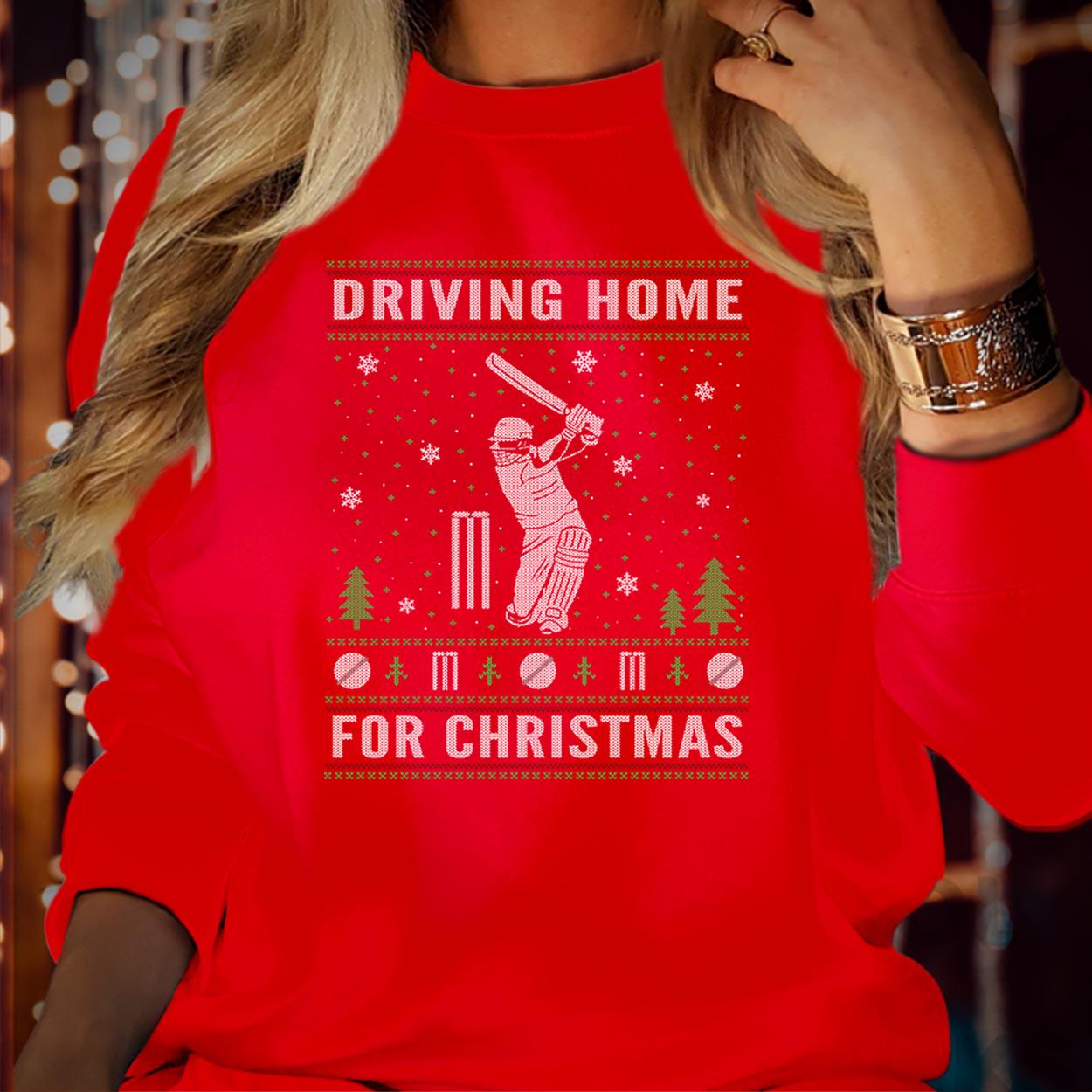 SWEATSHIRT (5232) Driving Home For Christmas Cricket Lover Sports Dad Grandad Grandpa Xmas Gift  Christmas Jumper