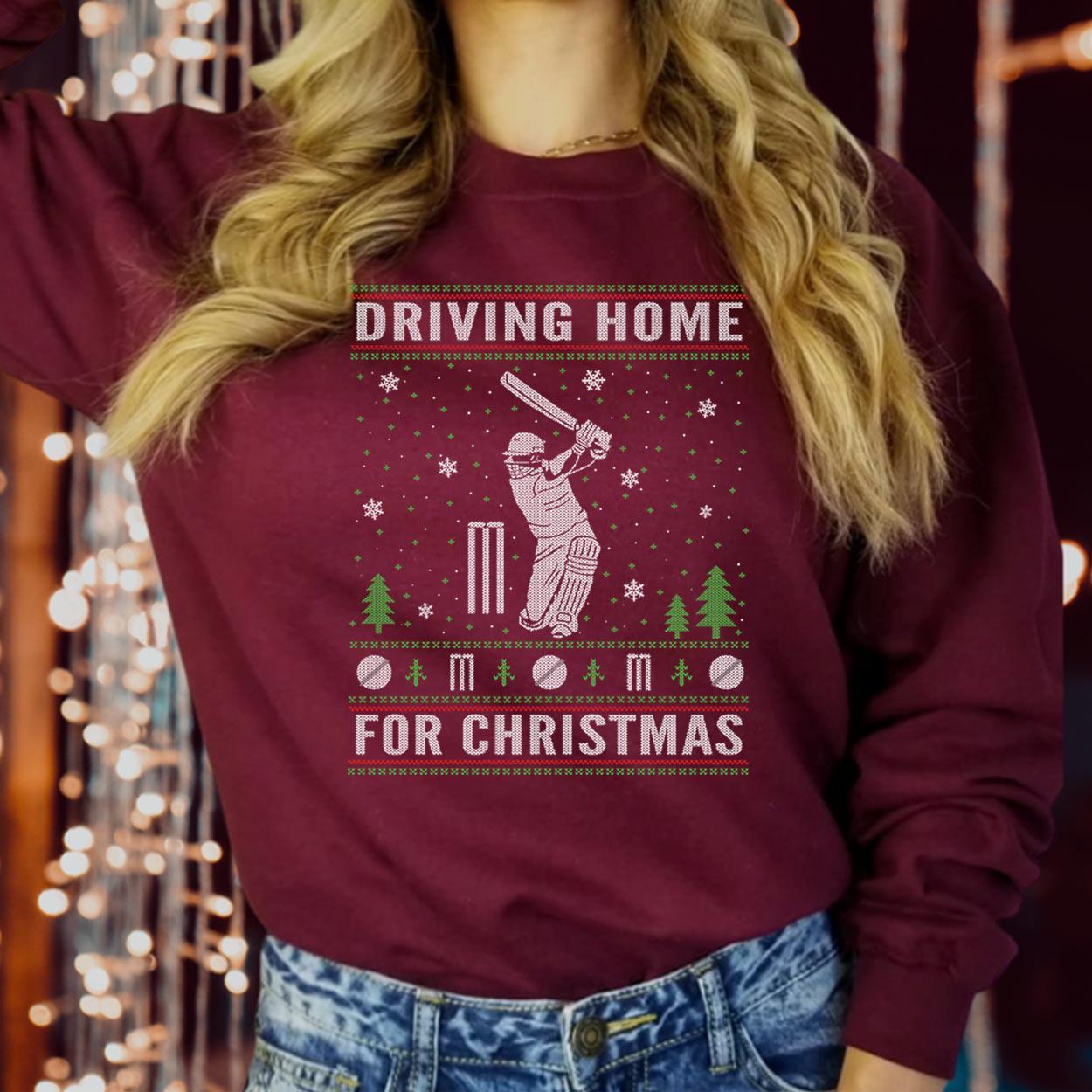 SWEATSHIRT (5232) Driving Home For Christmas Cricket Lover Sports Dad Grandad Grandpa Xmas Gift  Christmas Jumper