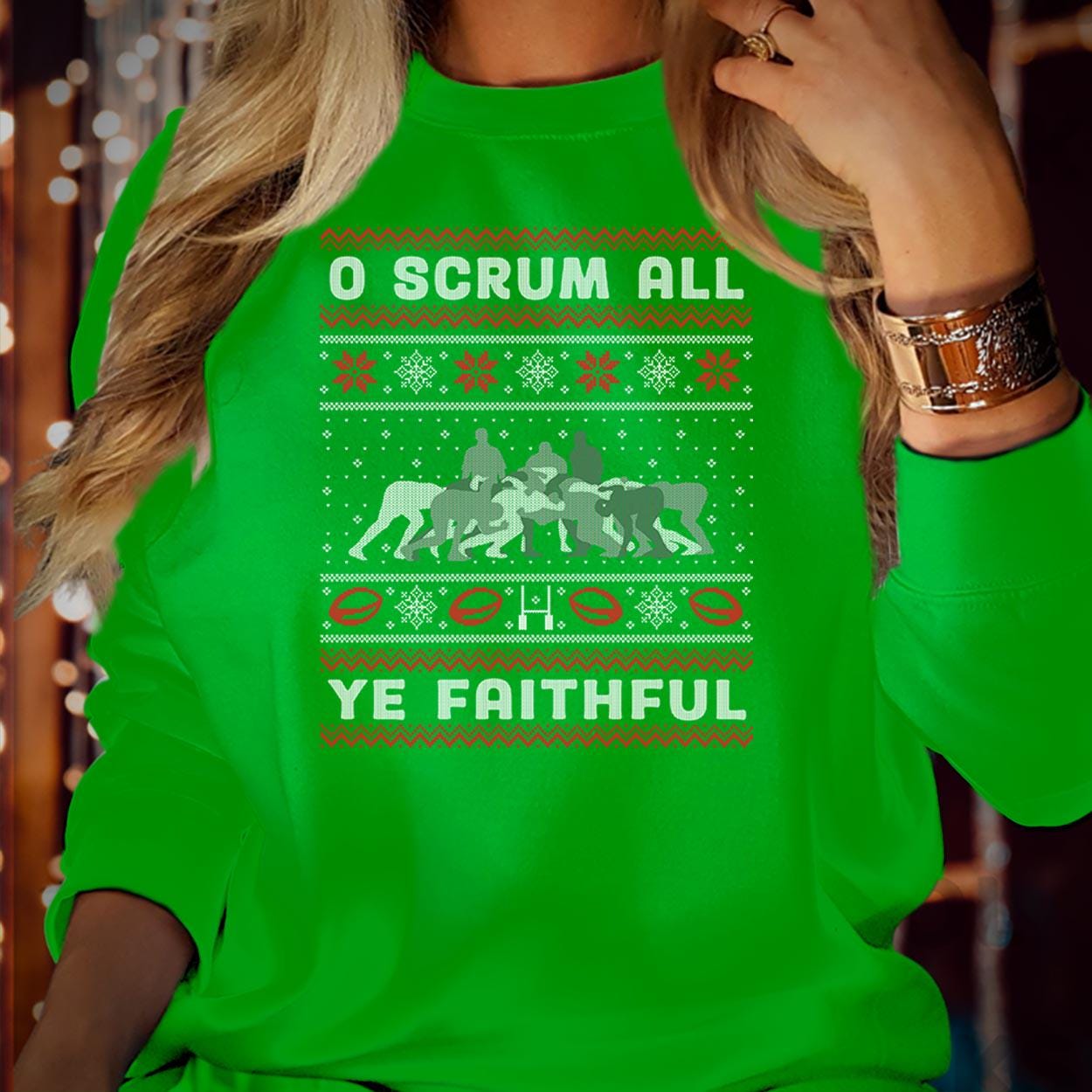 SWEATSHIRT (5233) O Scrum All Ye Faithful Christmas Crewneck Sweatshirt Kids Adults Men's Xmas Funny Rugby Wales England Christmas Jumper