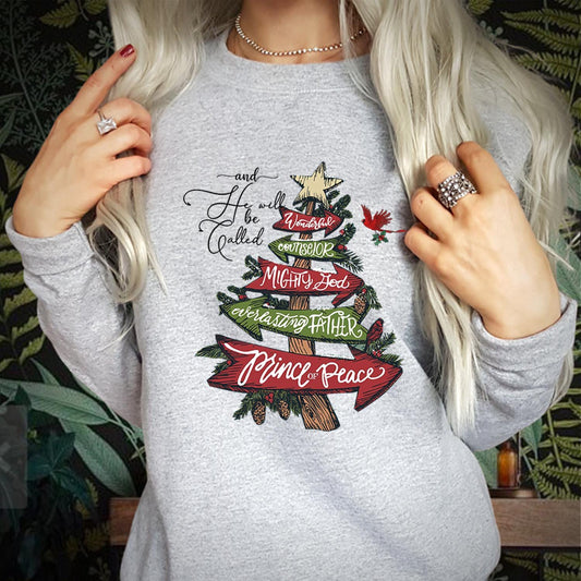 SWEATSHIRT (5392) And He will be Called Isaiah 9:6 Christian Christmas Christmas Bible Verse Jesus Christmas nativity Christmas Jumper