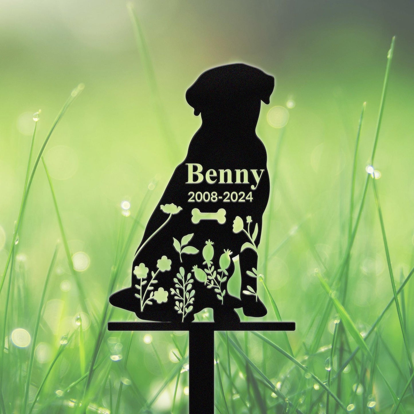 Custom Dog Memorial Stake, Dog Grave Marker, Personalized Dog Garden Sign, Gift for Pet Lover, Pet Loss Gift, Garden Decor Metal, Dog Sign