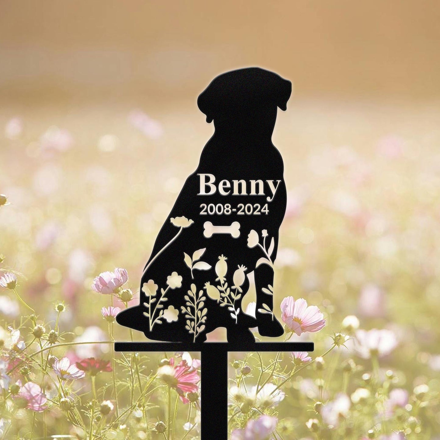 Custom Dog Memorial Stake, Dog Grave Marker, Personalized Dog Garden Sign, Gift for Pet Lover, Pet Loss Gift, Garden Decor Metal, Dog Sign