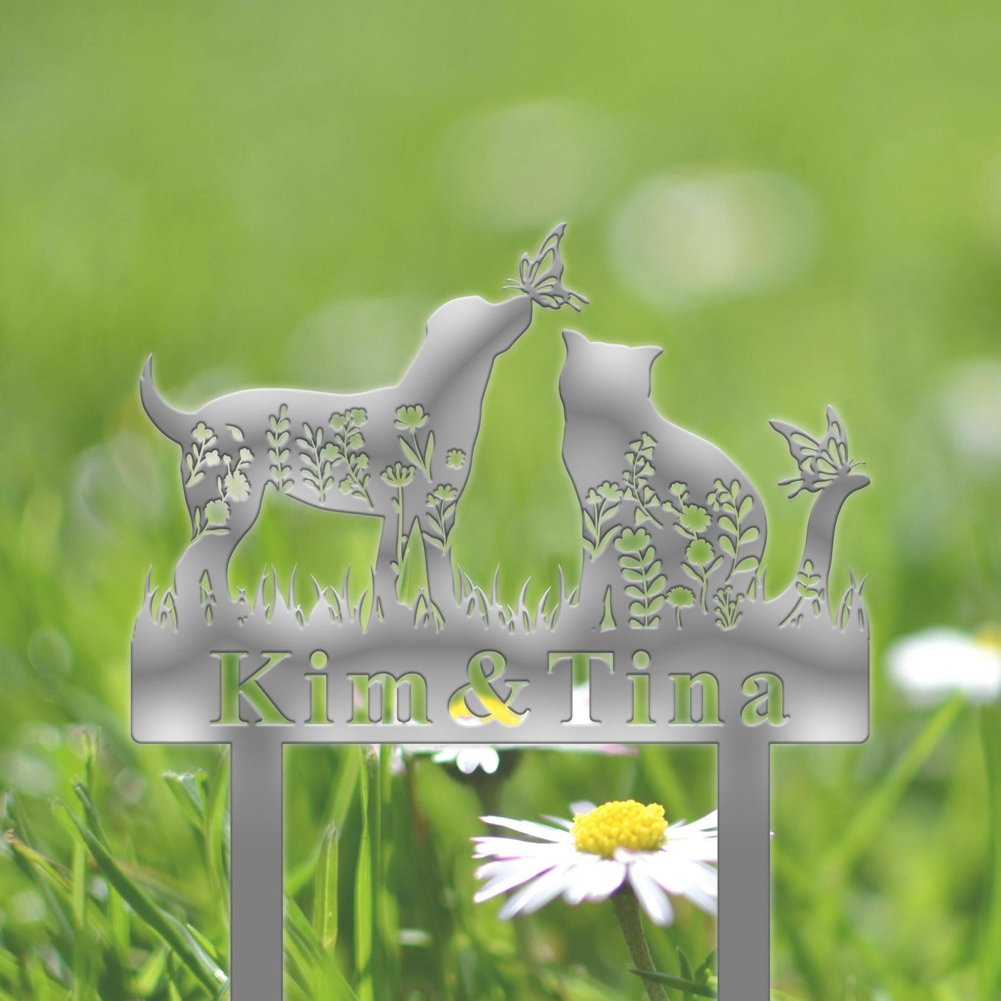 Personalized Pet Memorial Stake, Custom Pet Name Stake, Cat and Dog Sign for Garden, Pet Lover Gift, Cat Garden Decor, Gift for Gardener