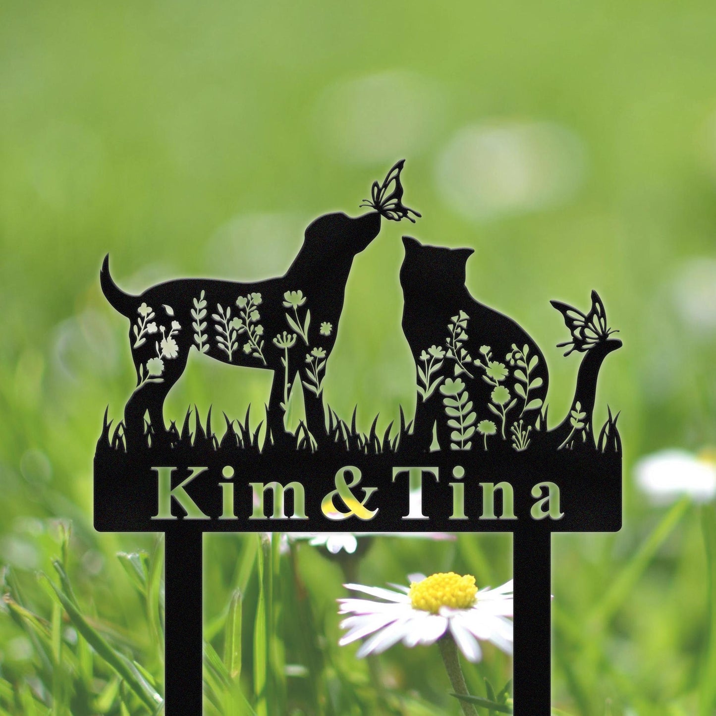 Personalized Pet Memorial Stake, Custom Pet Name Stake, Cat and Dog Sign for Garden, Pet Lover Gift, Cat Garden Decor, Gift for Gardener