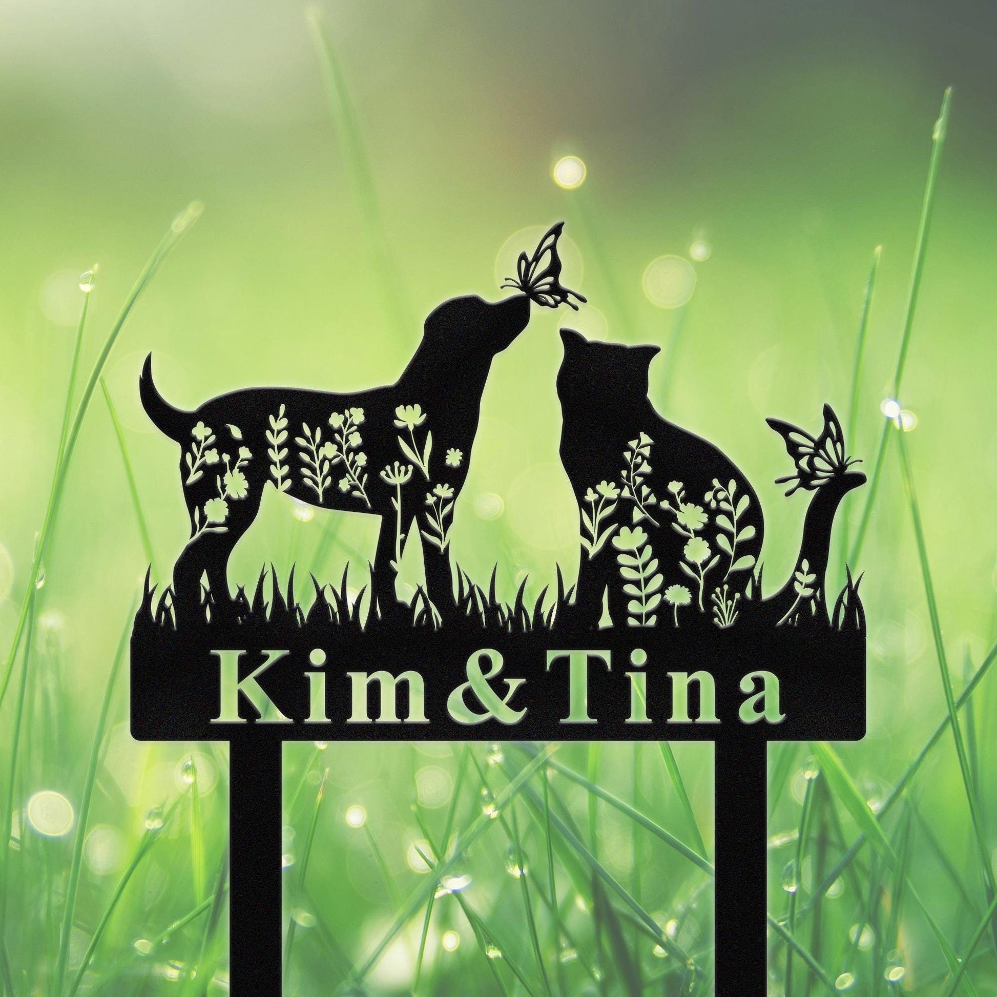 Personalized Pet Memorial Stake, Custom Pet Name Stake, Cat and Dog Sign for Garden, Pet Lover Gift, Cat Garden Decor, Gift for Gardener