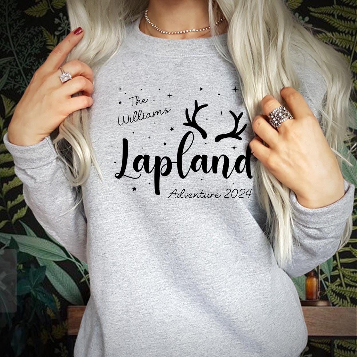 SWEATSHIRT (LP1) Personalised Lapland Family Matching Christmas Holiday Sweatshirts - Custom The North Pole Santa Claus Xmas Gift Jumpers